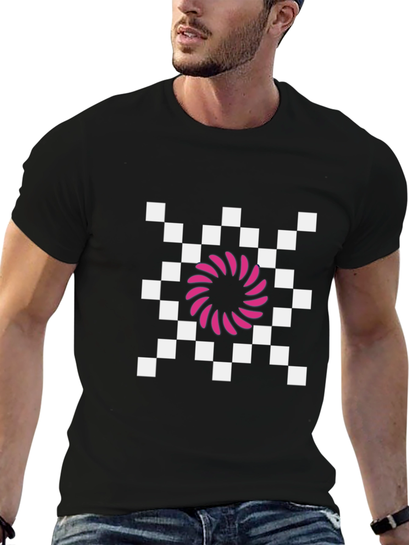 Retro Checkered Vortex T-Shirt
