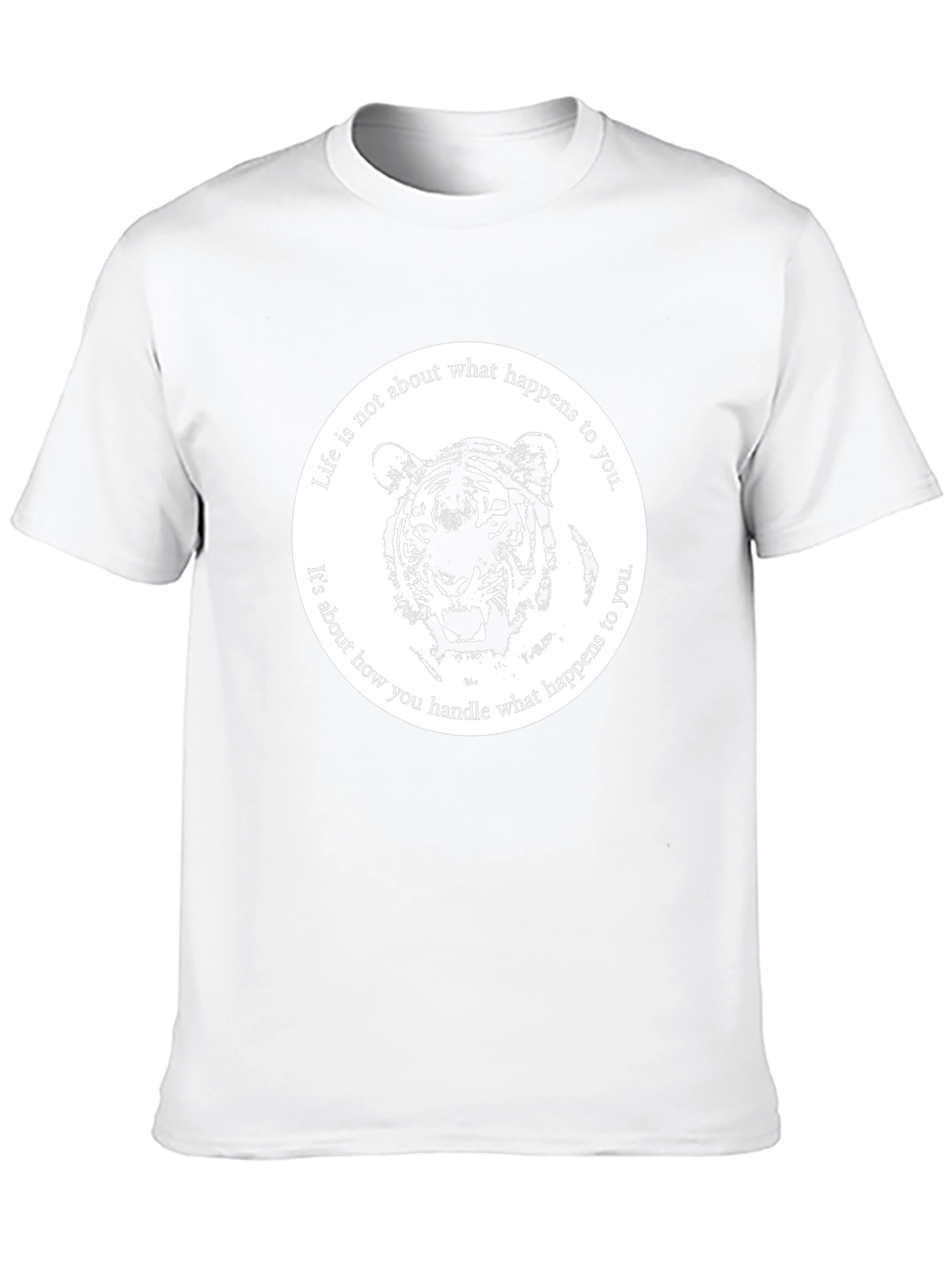 Tiger Graphic T-Shirt Life Quote - Black