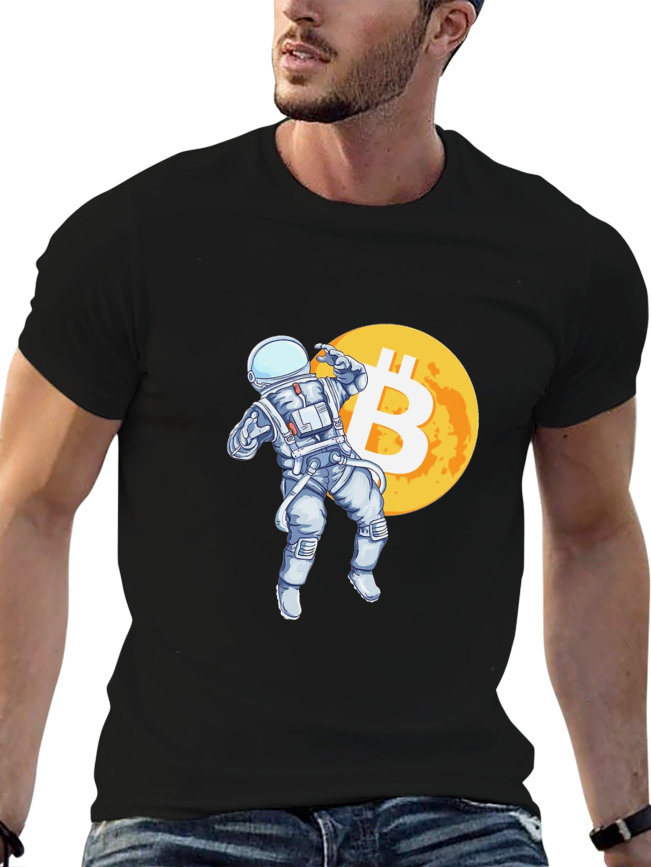 Bitcoin Astronaut T-Shirt - Crypto Moon Landing