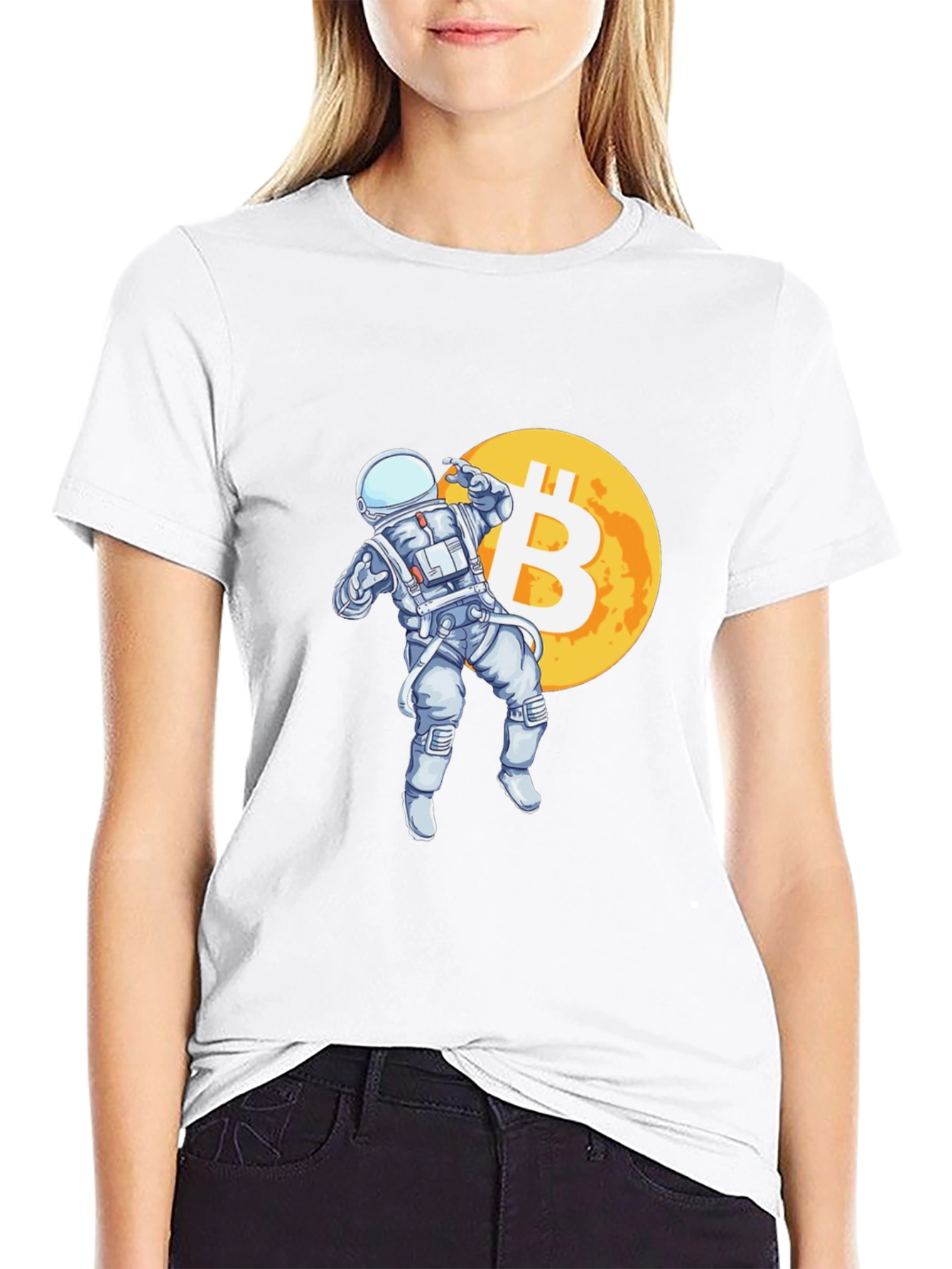 Bitcoin Astronaut T-Shirt - Crypto Moon Landing