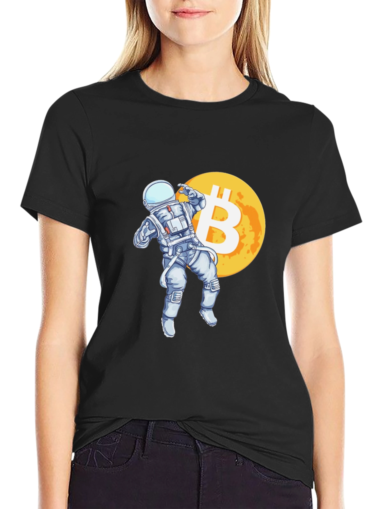 Bitcoin Astronaut T-Shirt - Crypto Moon Landing