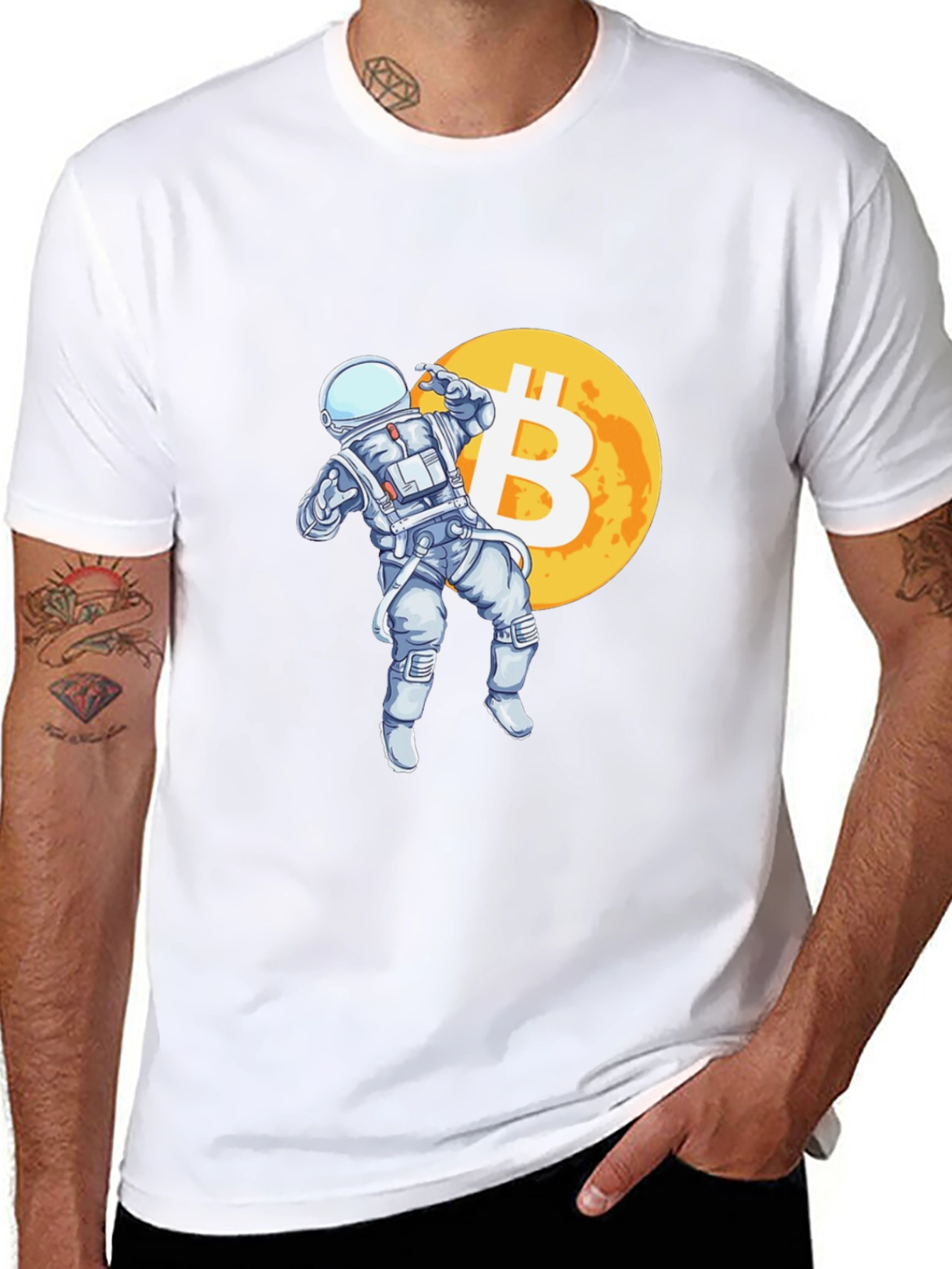 Bitcoin Astronaut T-Shirt - Crypto Moon Landing