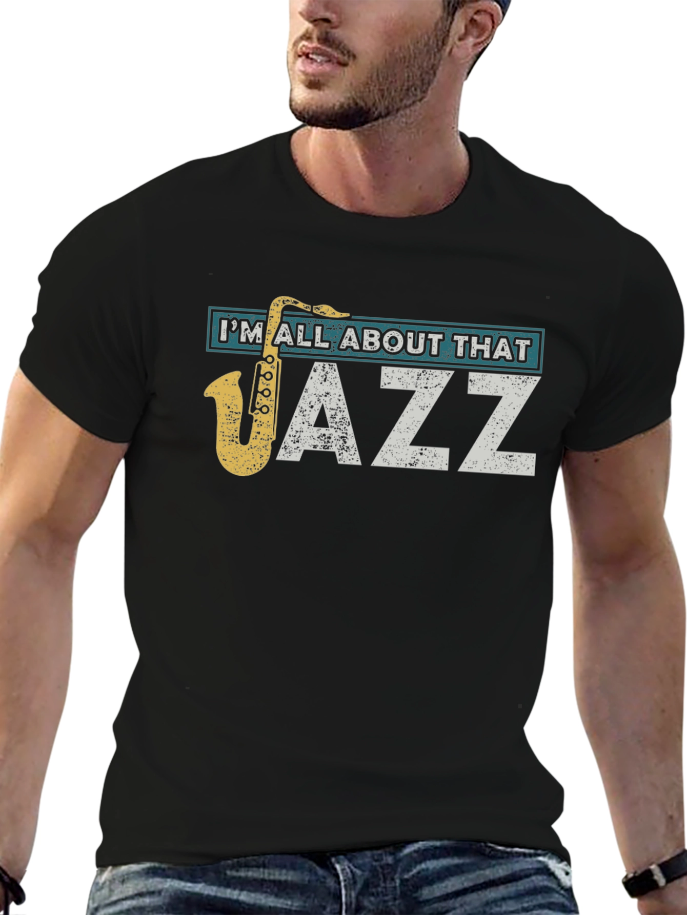 Im All About That Jazz Saxophone Black T-Shirt