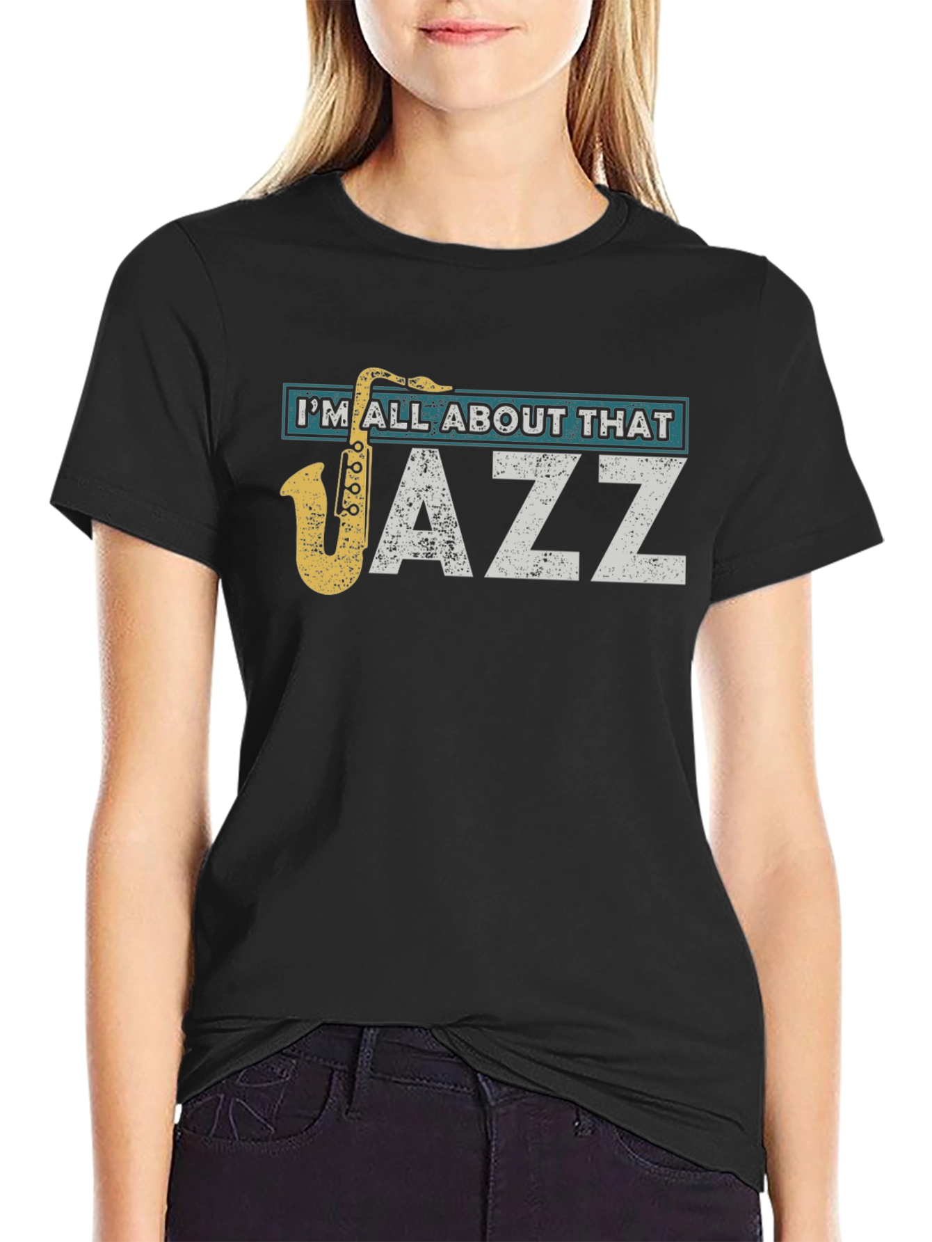 Im All About That Jazz Saxophone Black T-Shirt