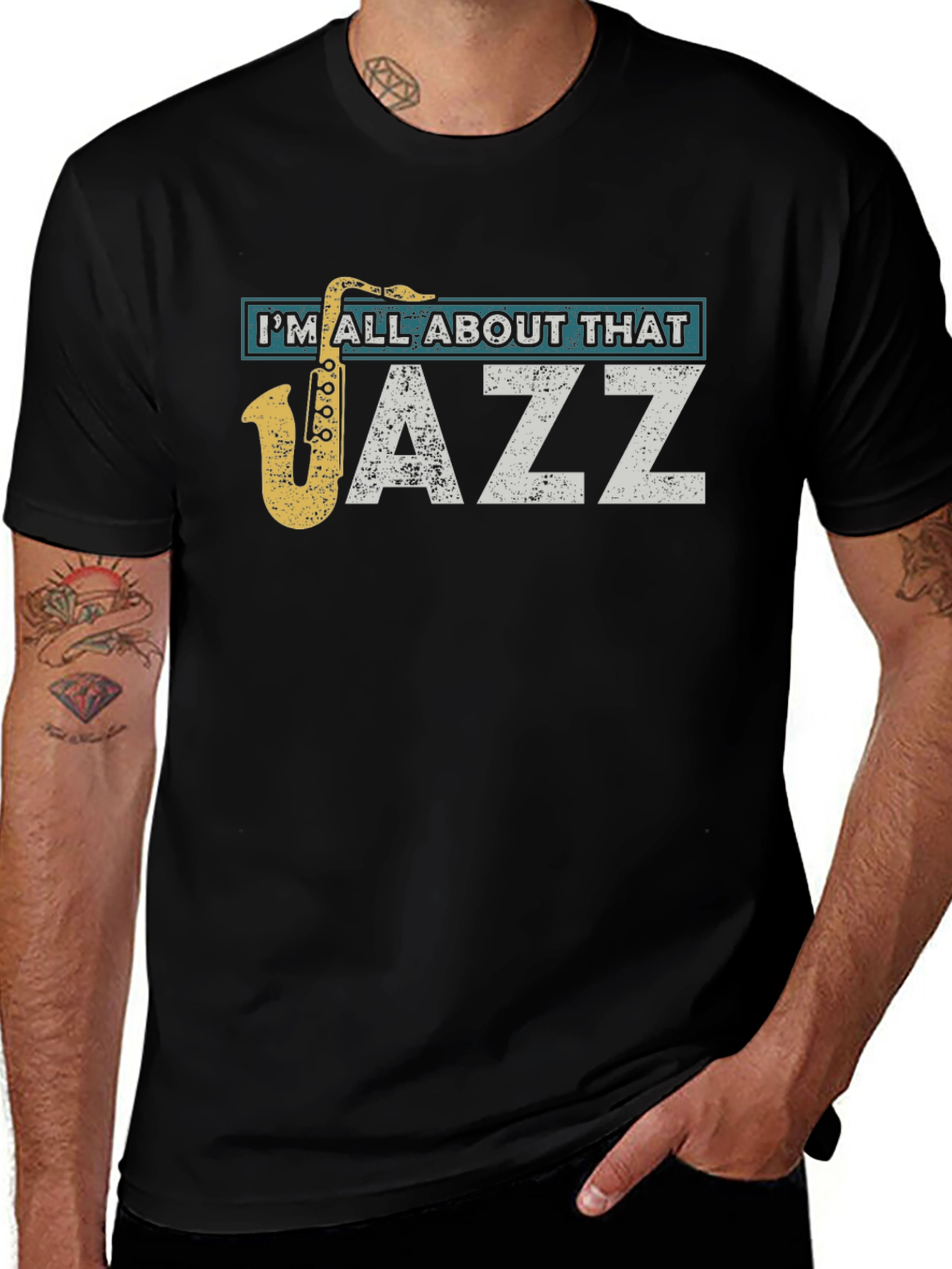 Im All About That Jazz Saxophone Black T-Shirt