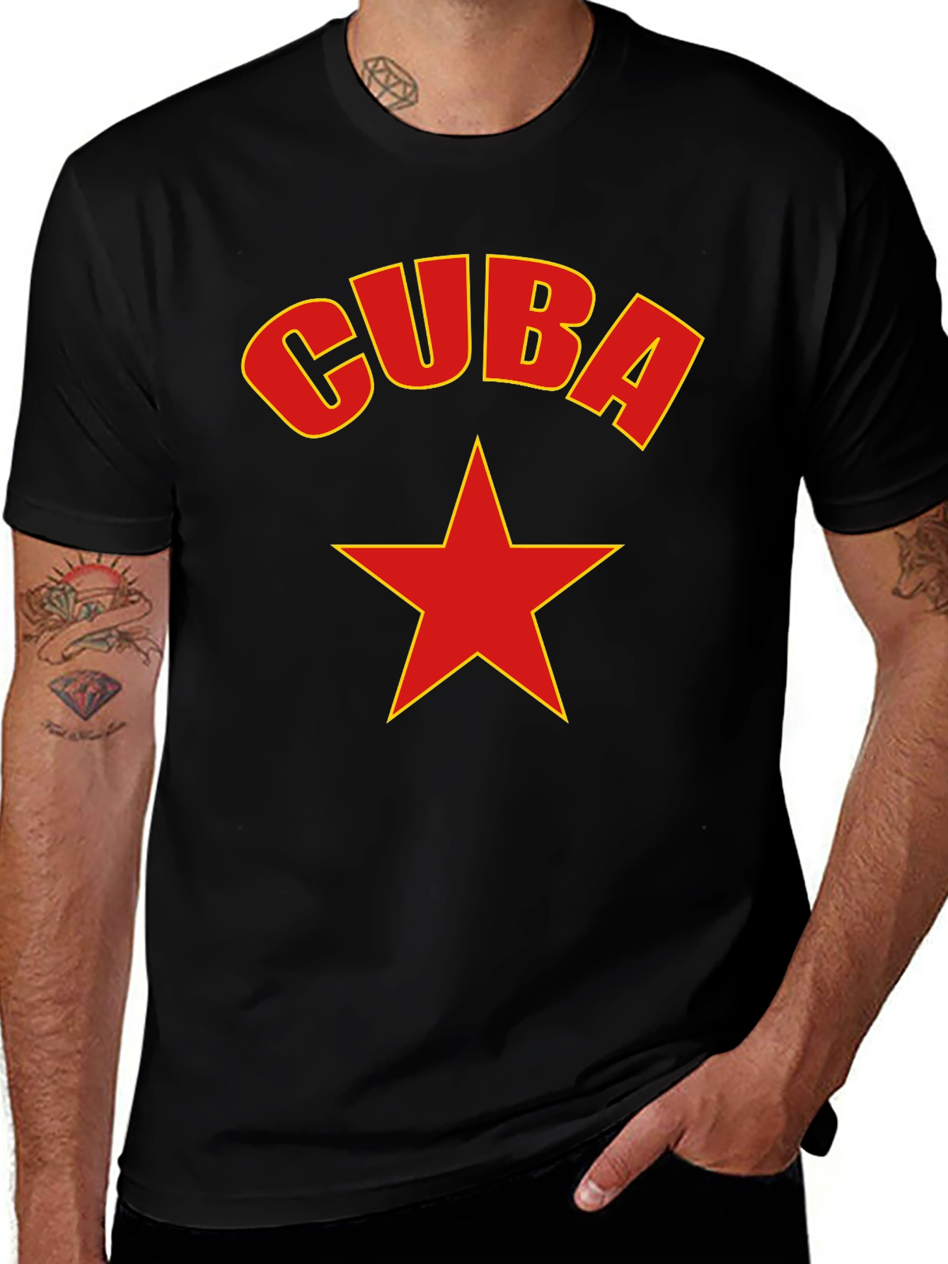 Cuba Star Graphic Tee - Black