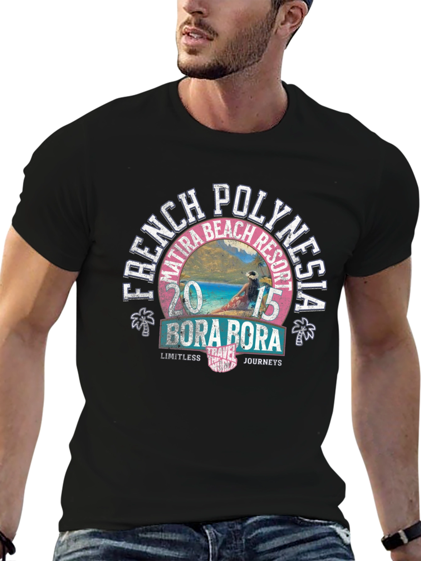 French Polynesia Bora Bora 2015 Black T-Shirt
