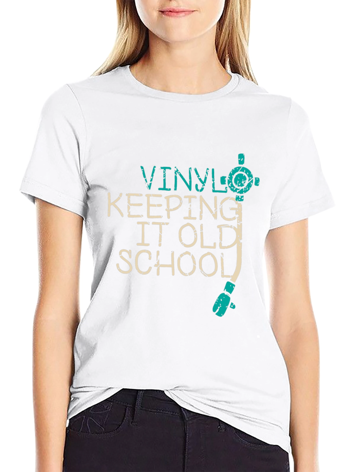 Vinyl Keeping It Old School Black T-Shirt
