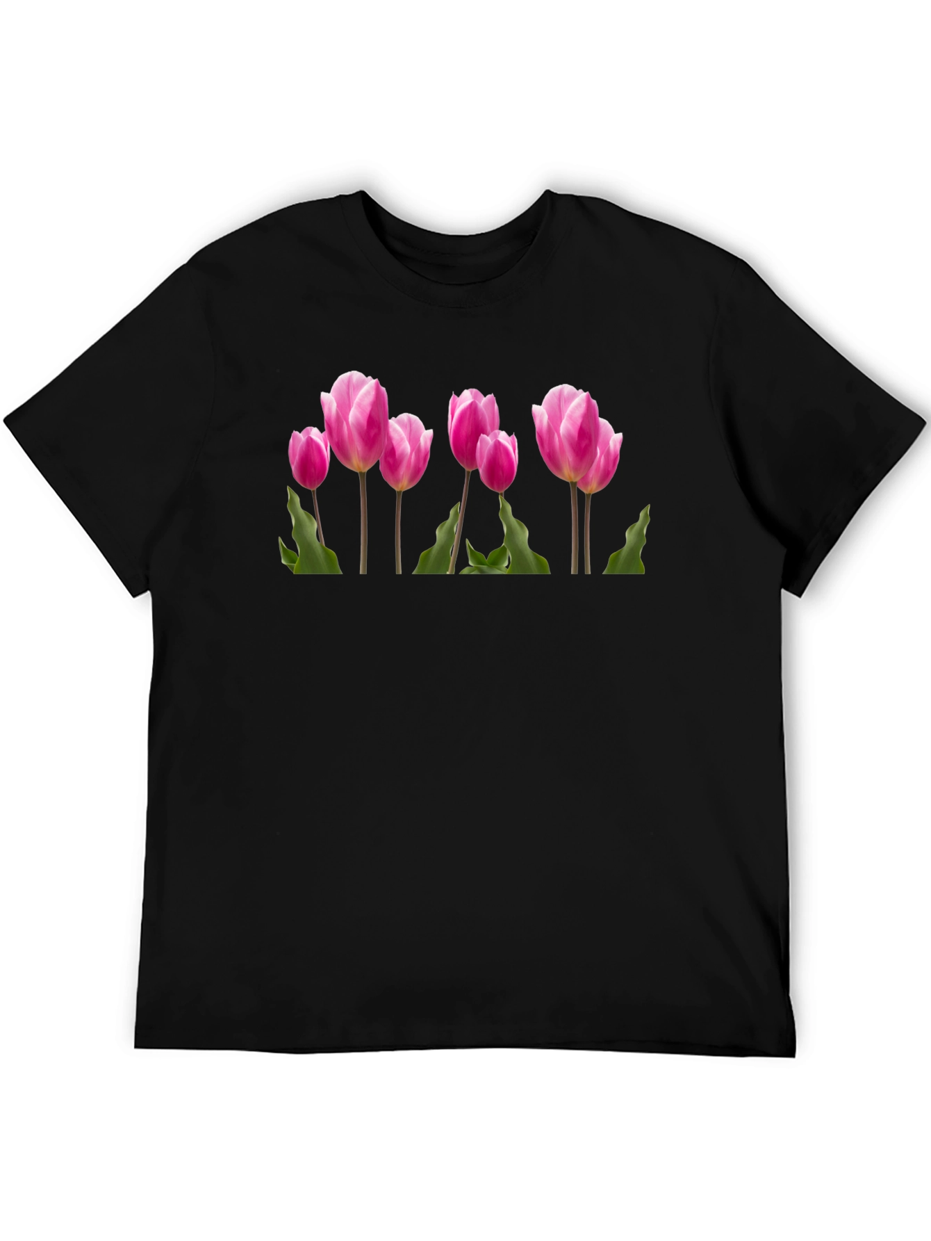 Tulip Graphic T-Shirt - Black Cotton Tee