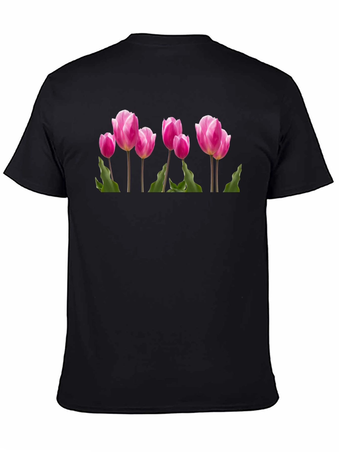 Tulip Graphic T-Shirt - Black Cotton Tee