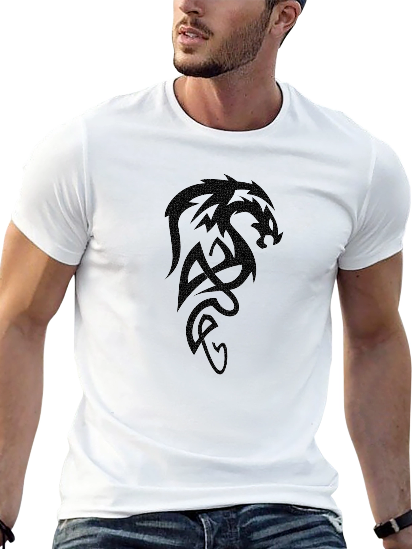 Mens Black Dragon Graphic Tee