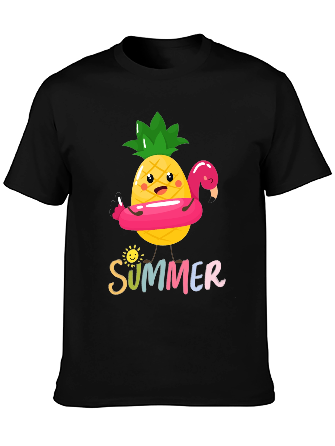 Summer Pineapple Flamingo Graphic Tee