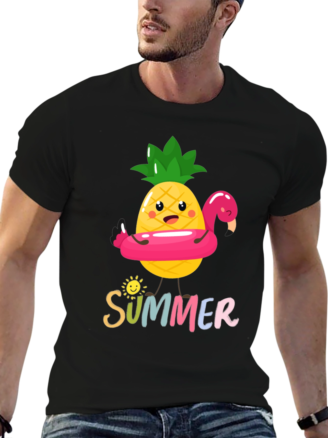 Summer Pineapple Flamingo Graphic Tee