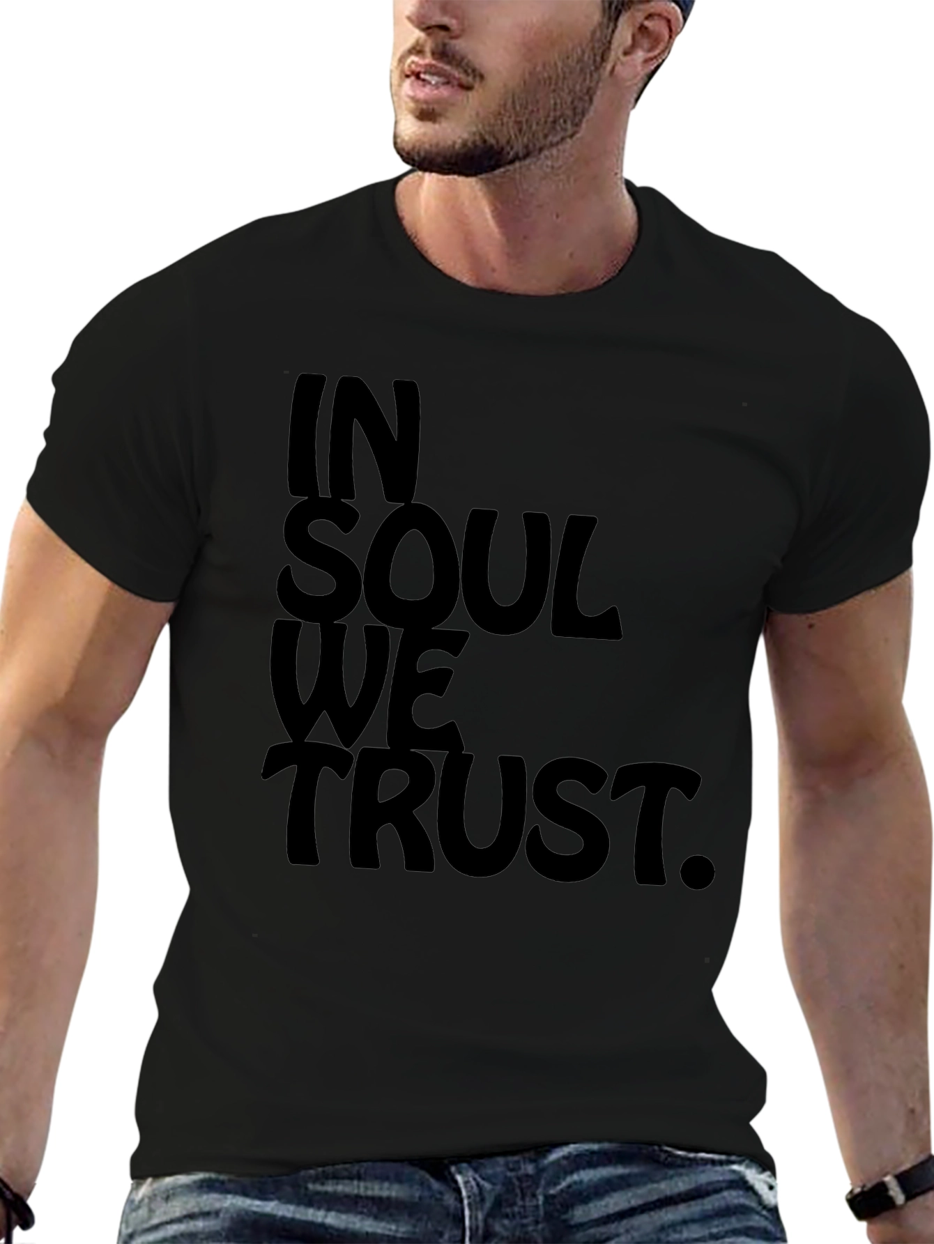 In Soul We Trust Black Graphic Tee
