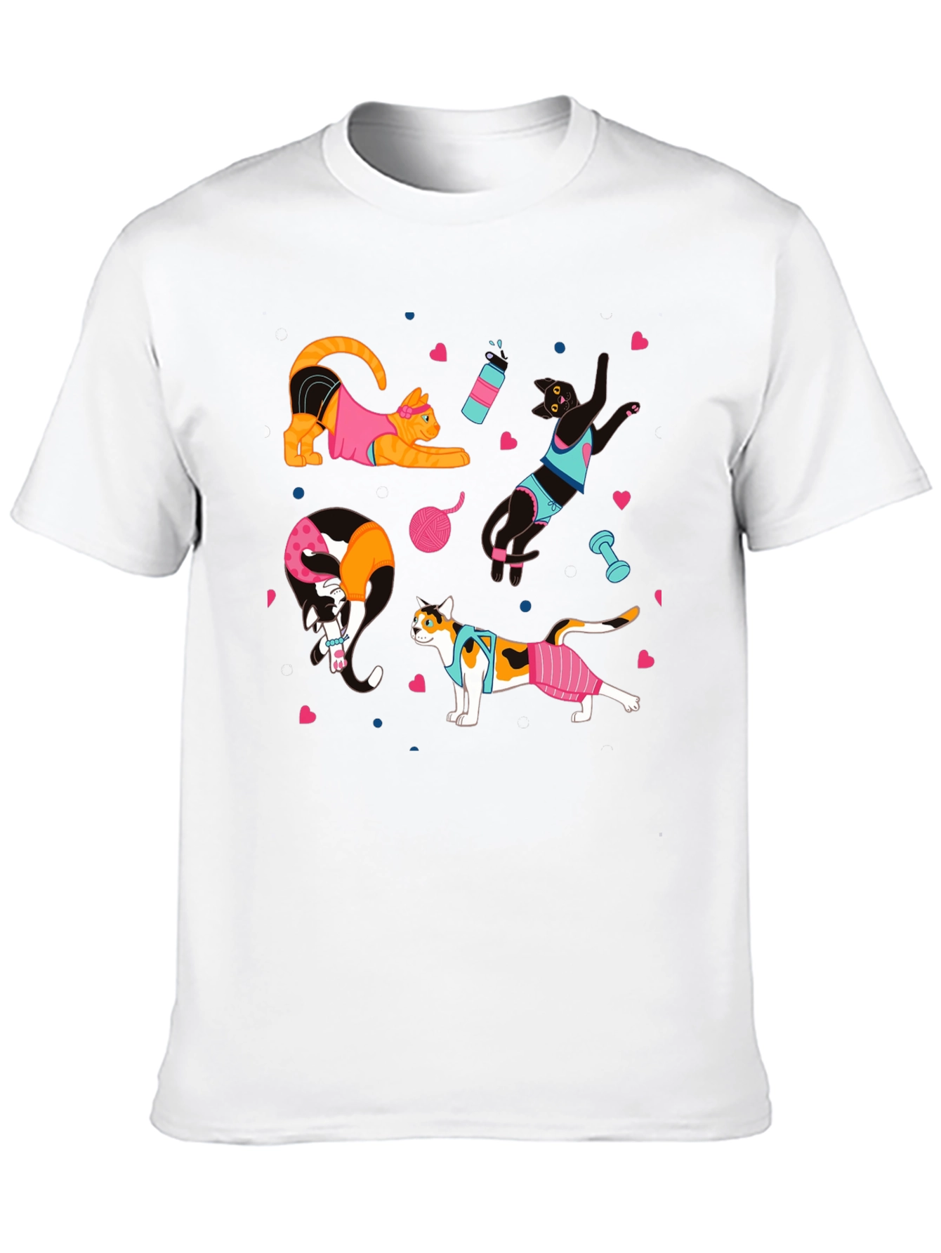 Funny Cats Workout T-Shirt Gym Fitness Tee
