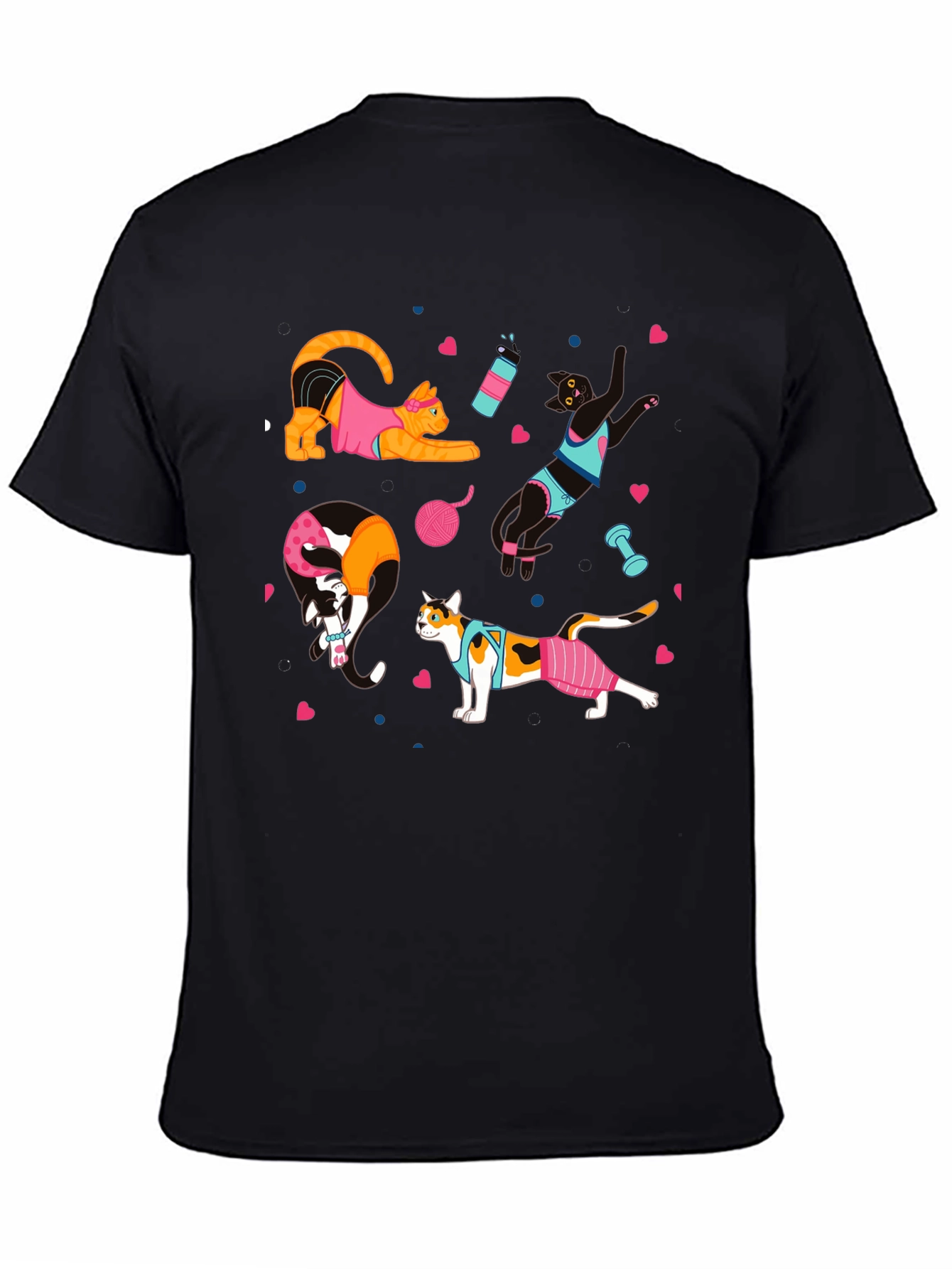 Funny Cats Workout T-Shirt Gym Fitness Tee