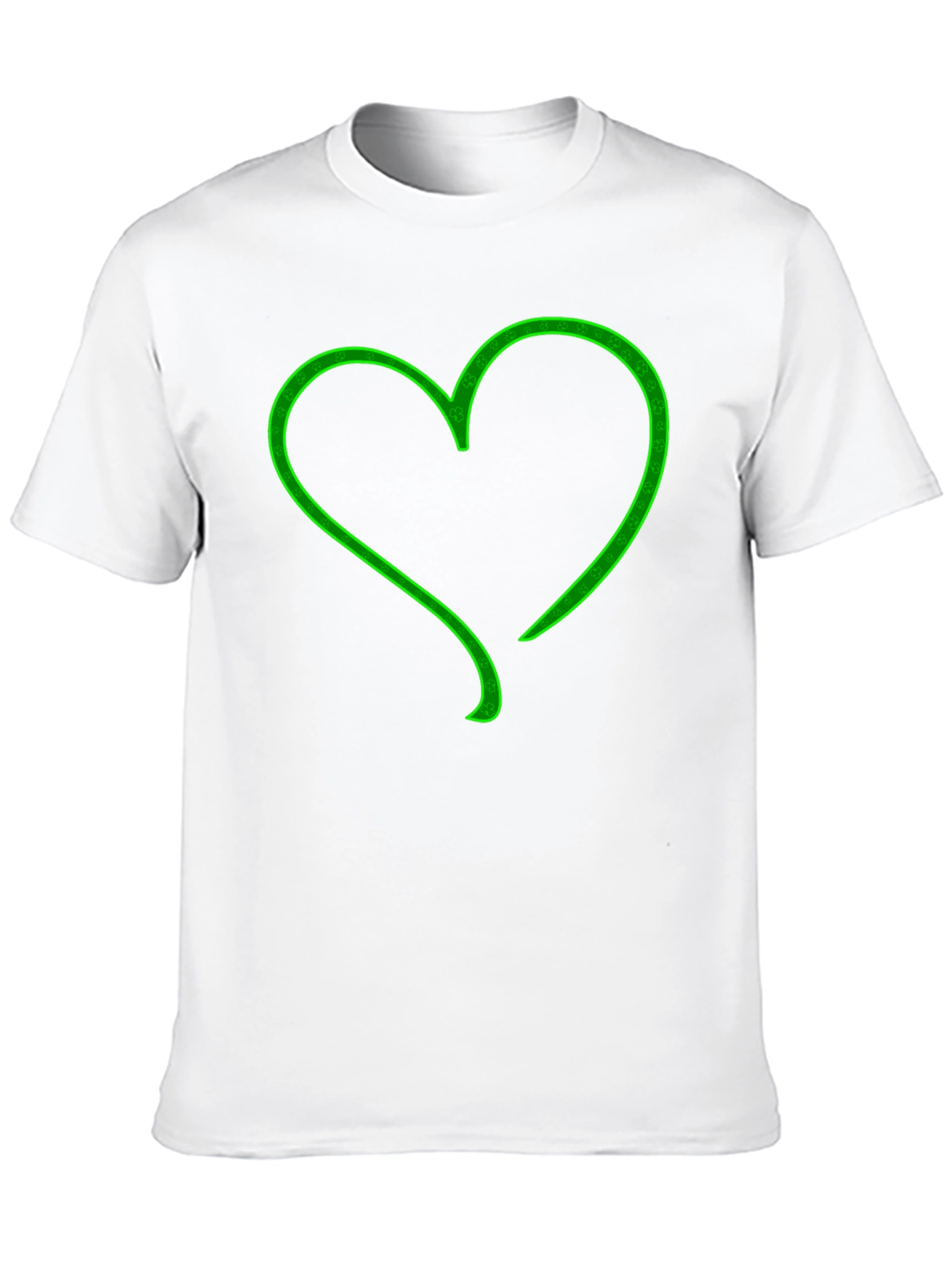 Green Heart Graphic Black T-Shirt