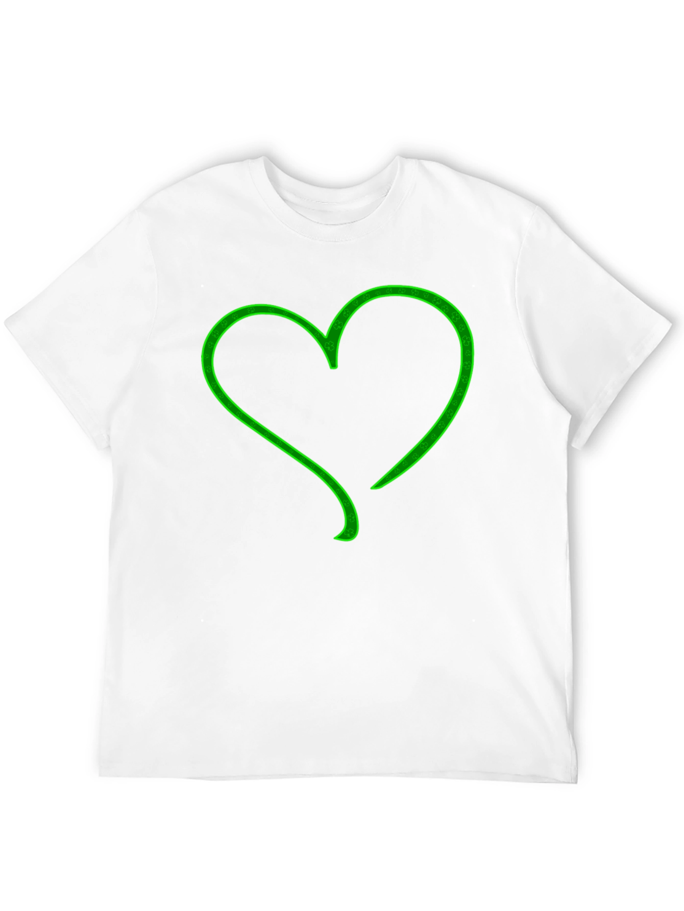 Green Heart Graphic Black T-Shirt