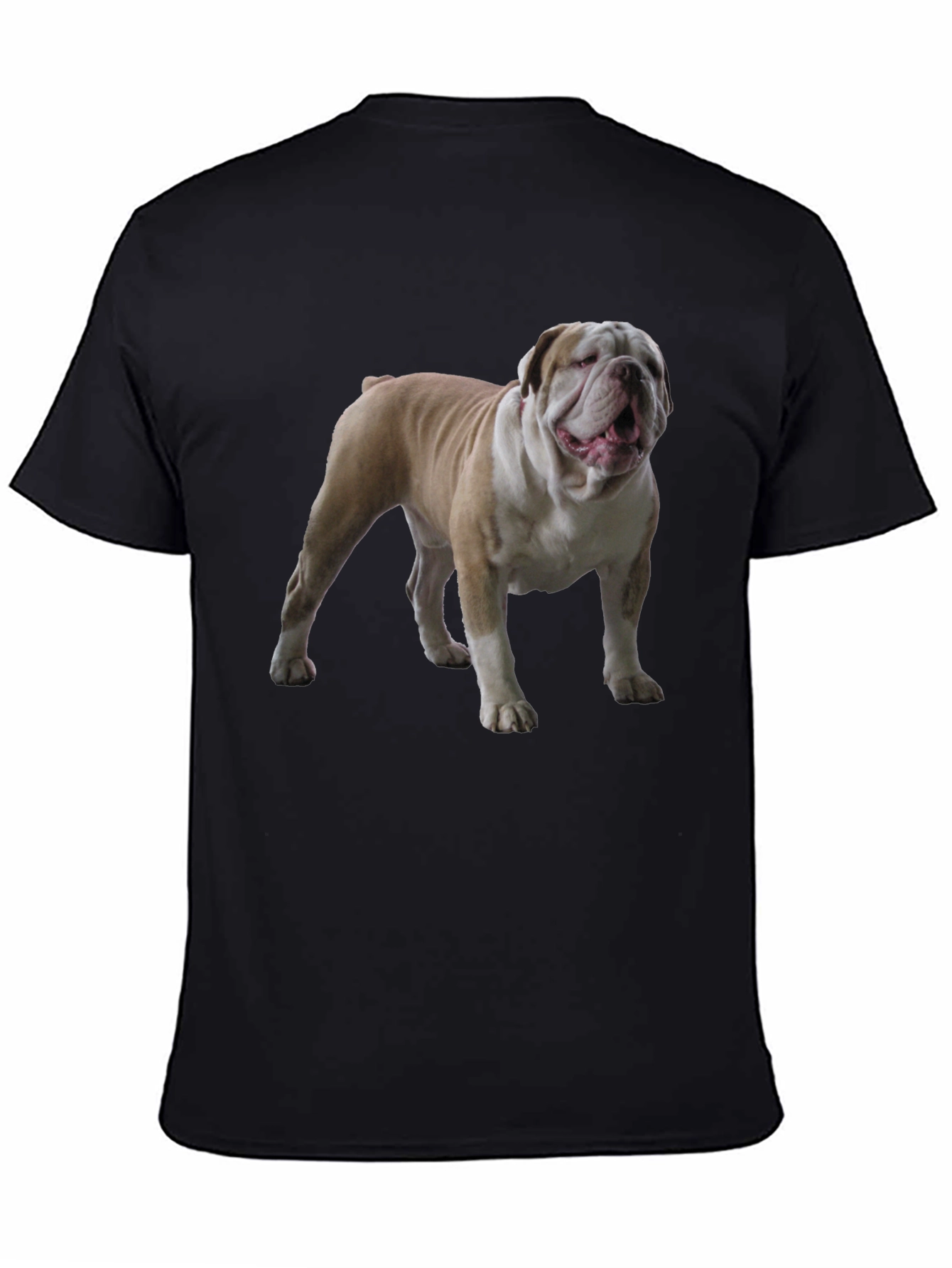 Bulldog Graphic Tee - Black Cotton T-Shirt
