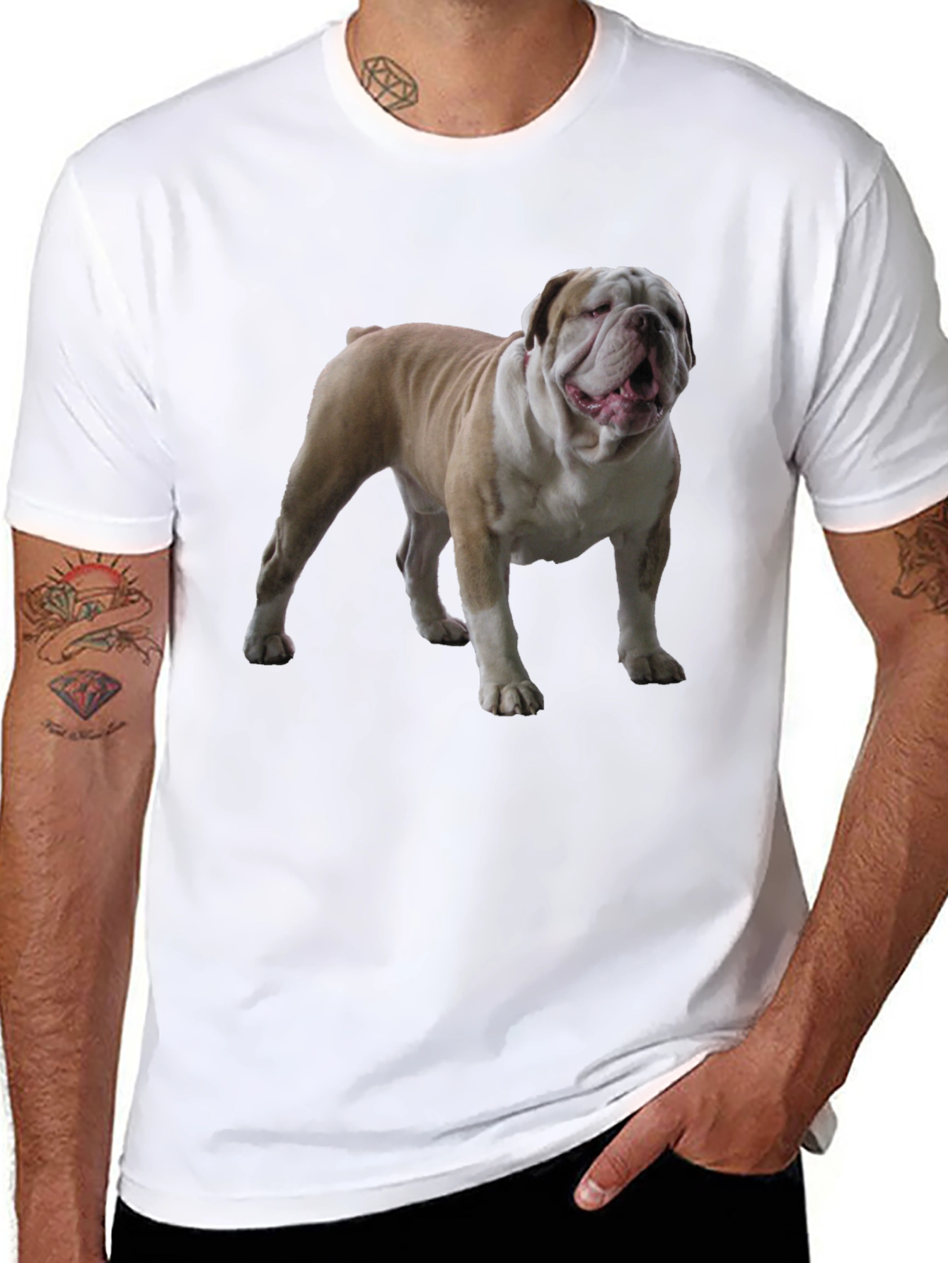 Bulldog Graphic Tee - Black Cotton T-Shirt