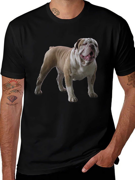 Bulldog Graphic Tee - Black Cotton T-Shirt