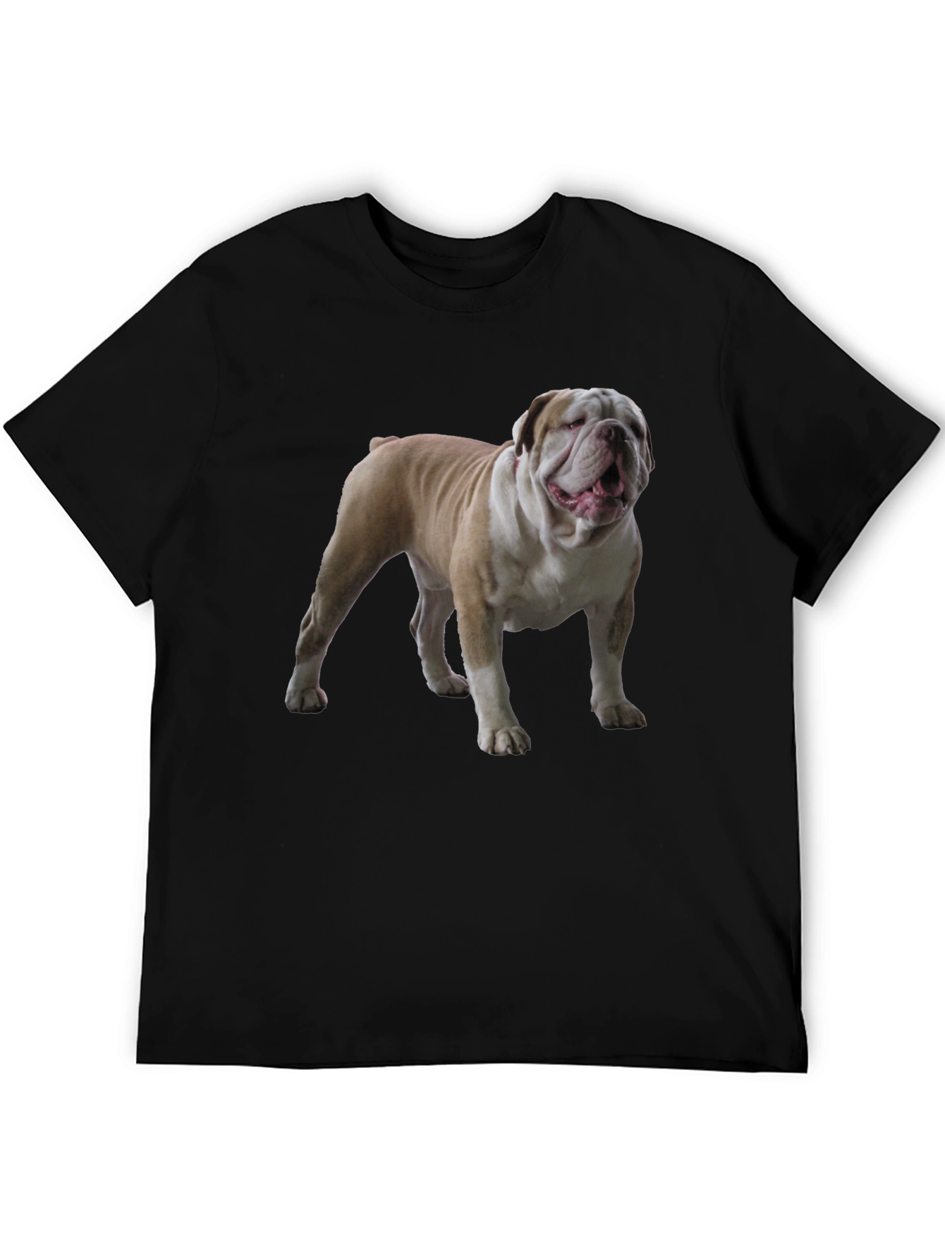 Bulldog Graphic Tee - Black Cotton T-Shirt