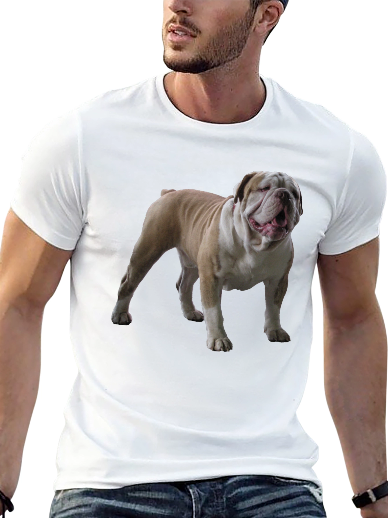 Bulldog Graphic Tee - Black Cotton T-Shirt