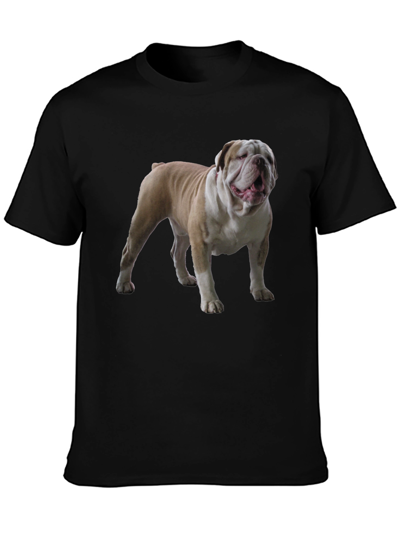 Bulldog Graphic Tee - Black Cotton T-Shirt