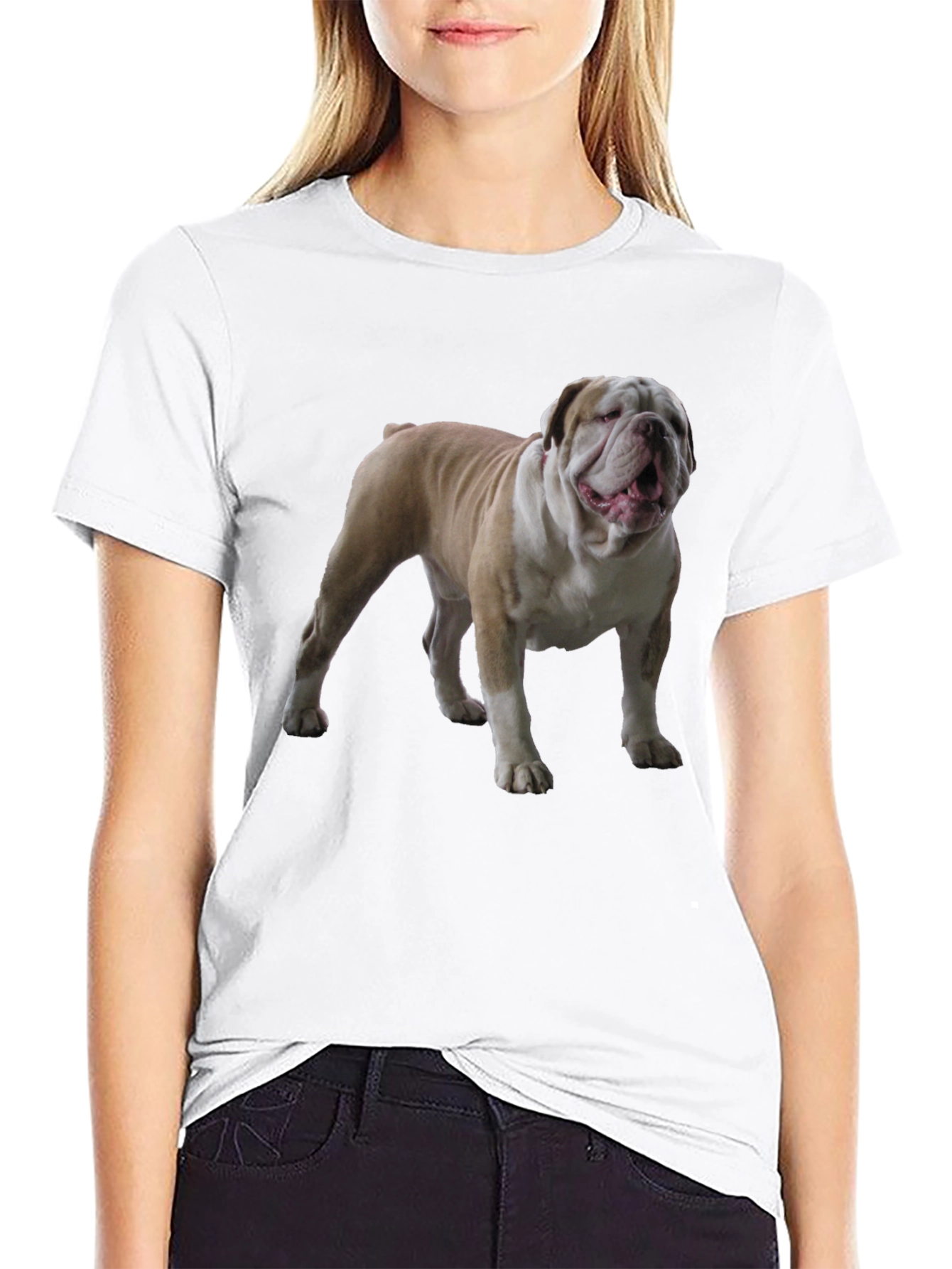 Bulldog Graphic Tee - Black Cotton T-Shirt