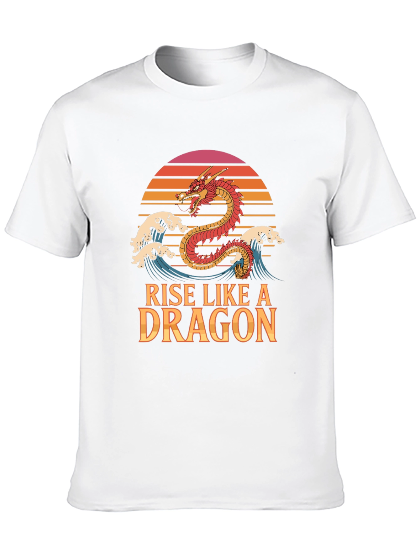 Rise Like a Dragon T-Shirt Retro Sunset Graphic Tee