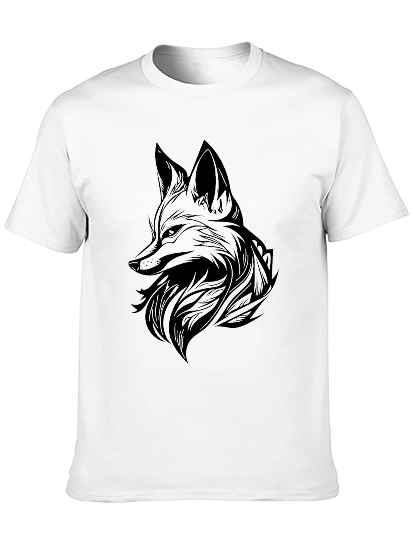 Black Fox Graphic Tee - Mens Stylish Print T-Shirt