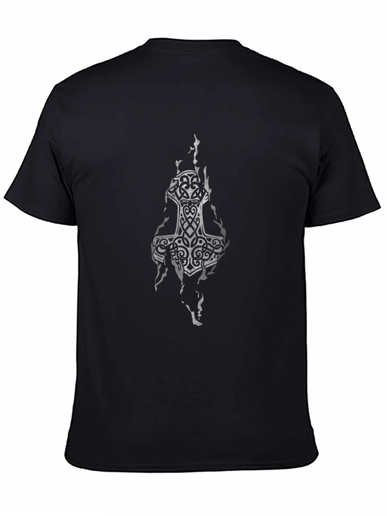 Viking Hammer Graphic Black T-Shirt
