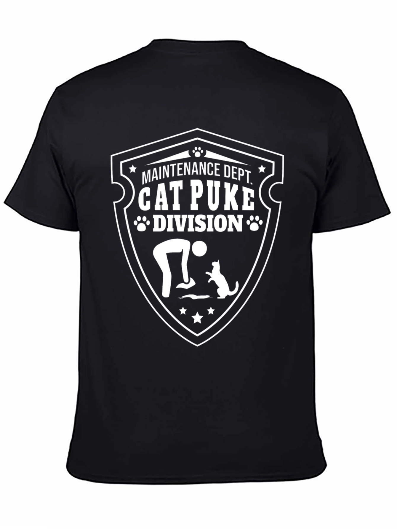 Cat Puke Division T-Shirt - Maintenance Dept Funny Tee