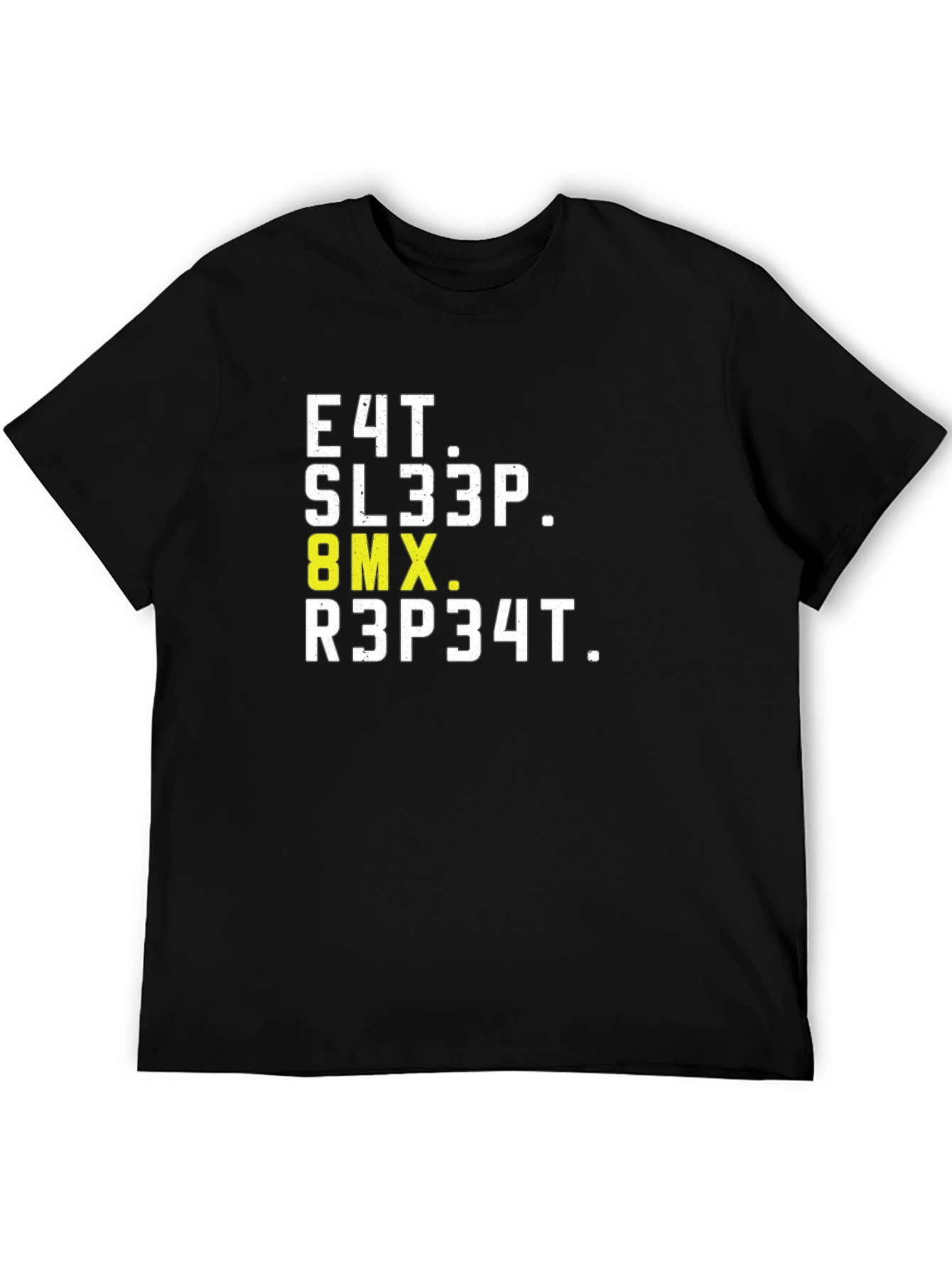 Eat Sleep BMX Repeat Black Graphic T-Shirt