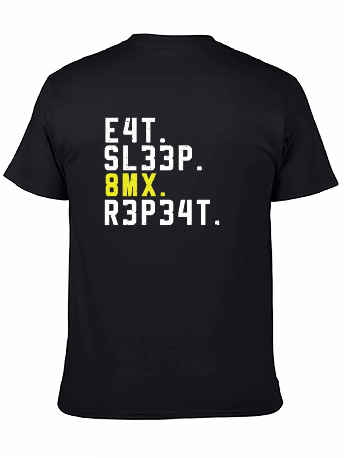 Eat Sleep BMX Repeat Black Graphic T-Shirt