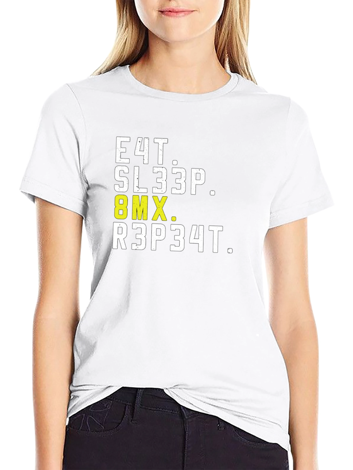 Eat Sleep BMX Repeat Black Graphic T-Shirt