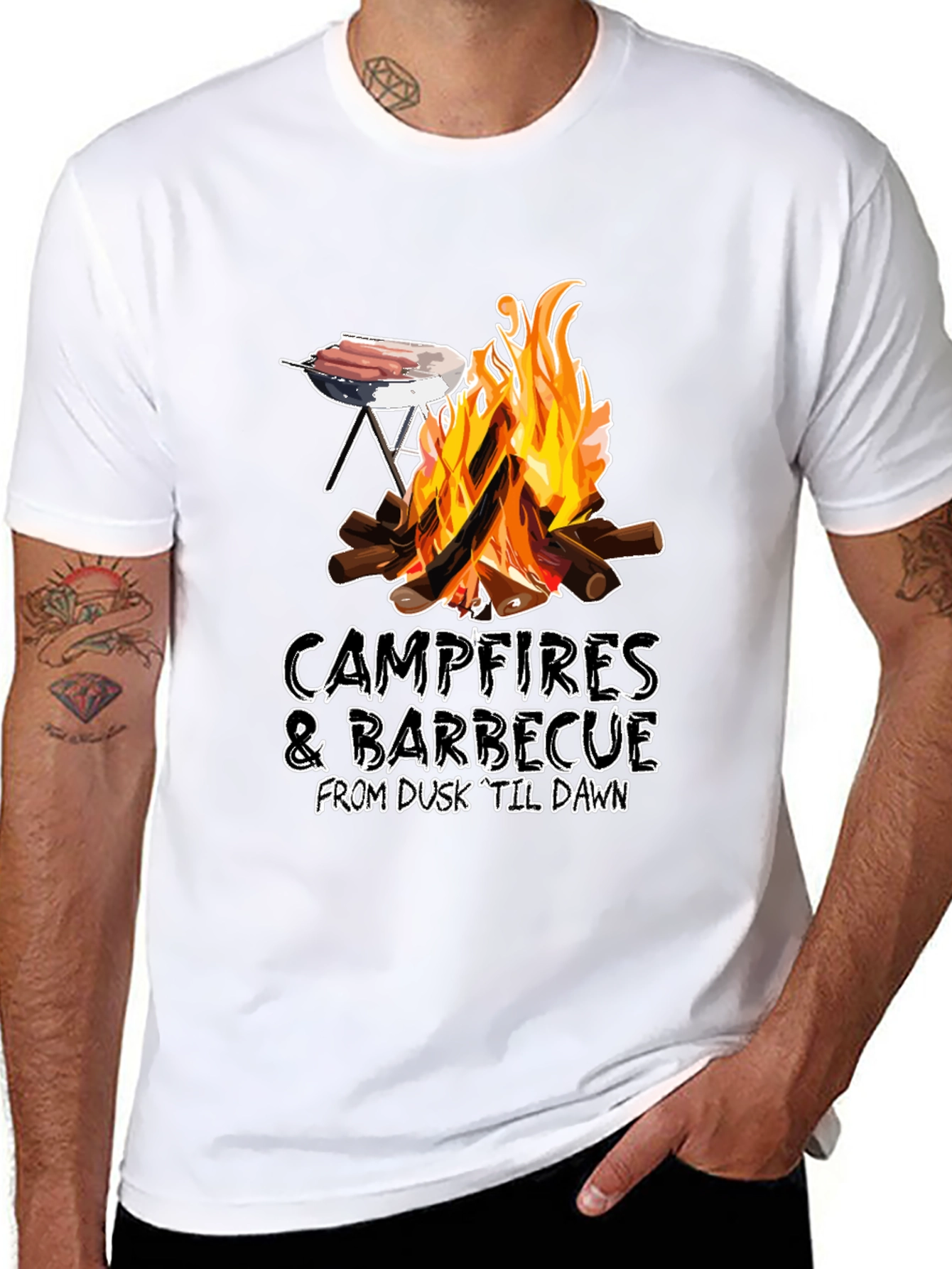 Campfires & Barbecue T-Shirt - Dusk Til Dawn