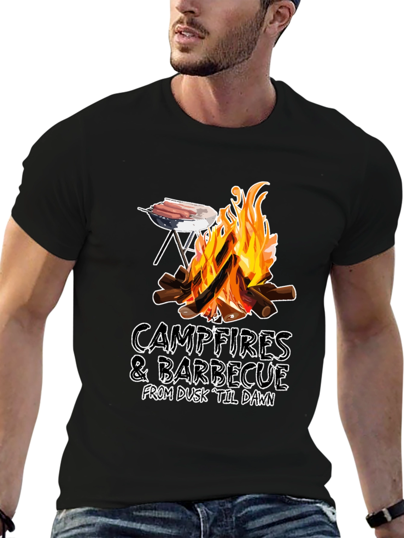 Campfires & Barbecue T-Shirt - Dusk Til Dawn