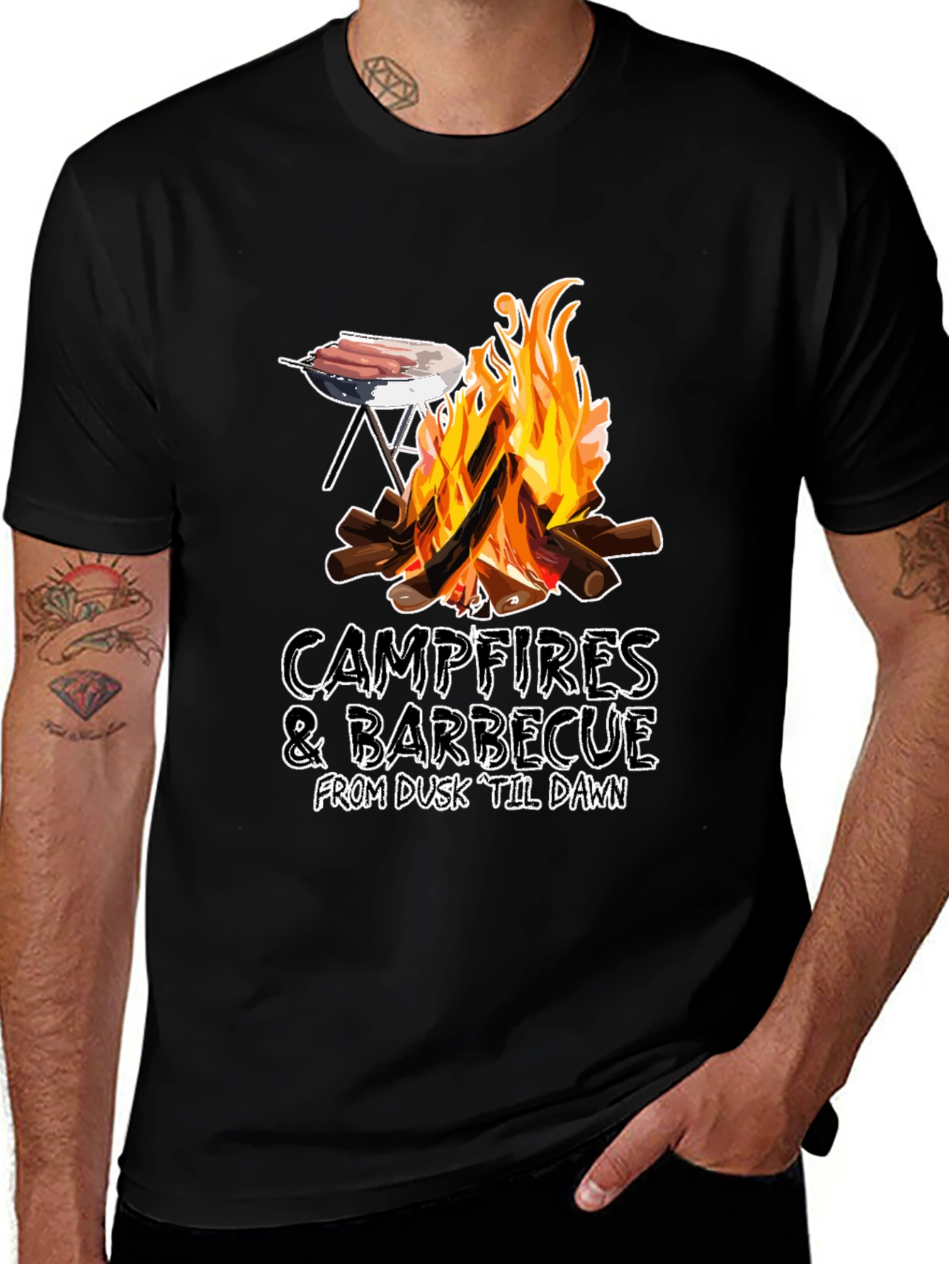 Campfires & Barbecue T-Shirt - Dusk Til Dawn