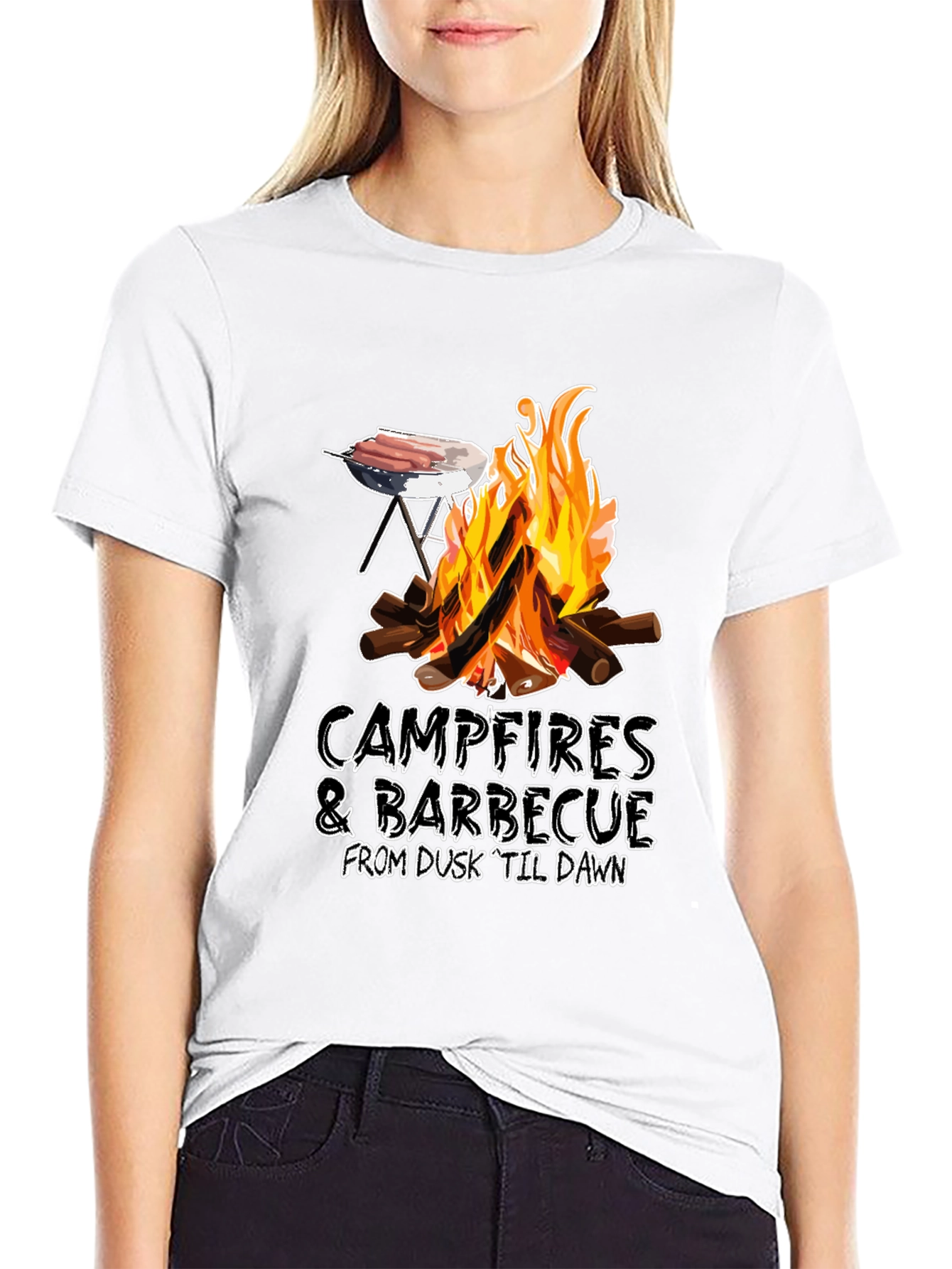 Campfires & Barbecue T-Shirt - Dusk Til Dawn