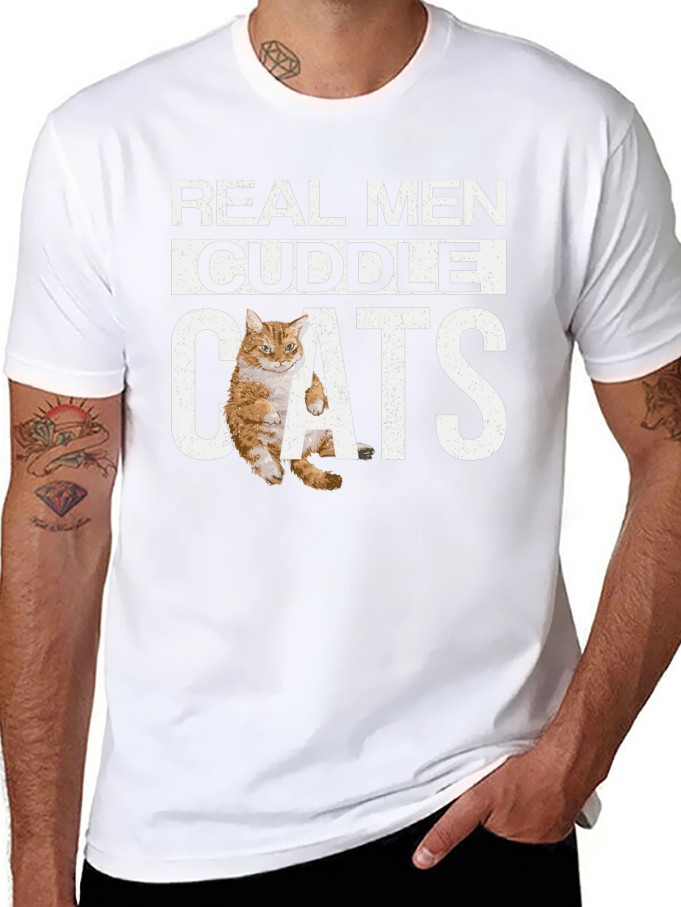 Real Men Cuddle Cats T-Shirt
