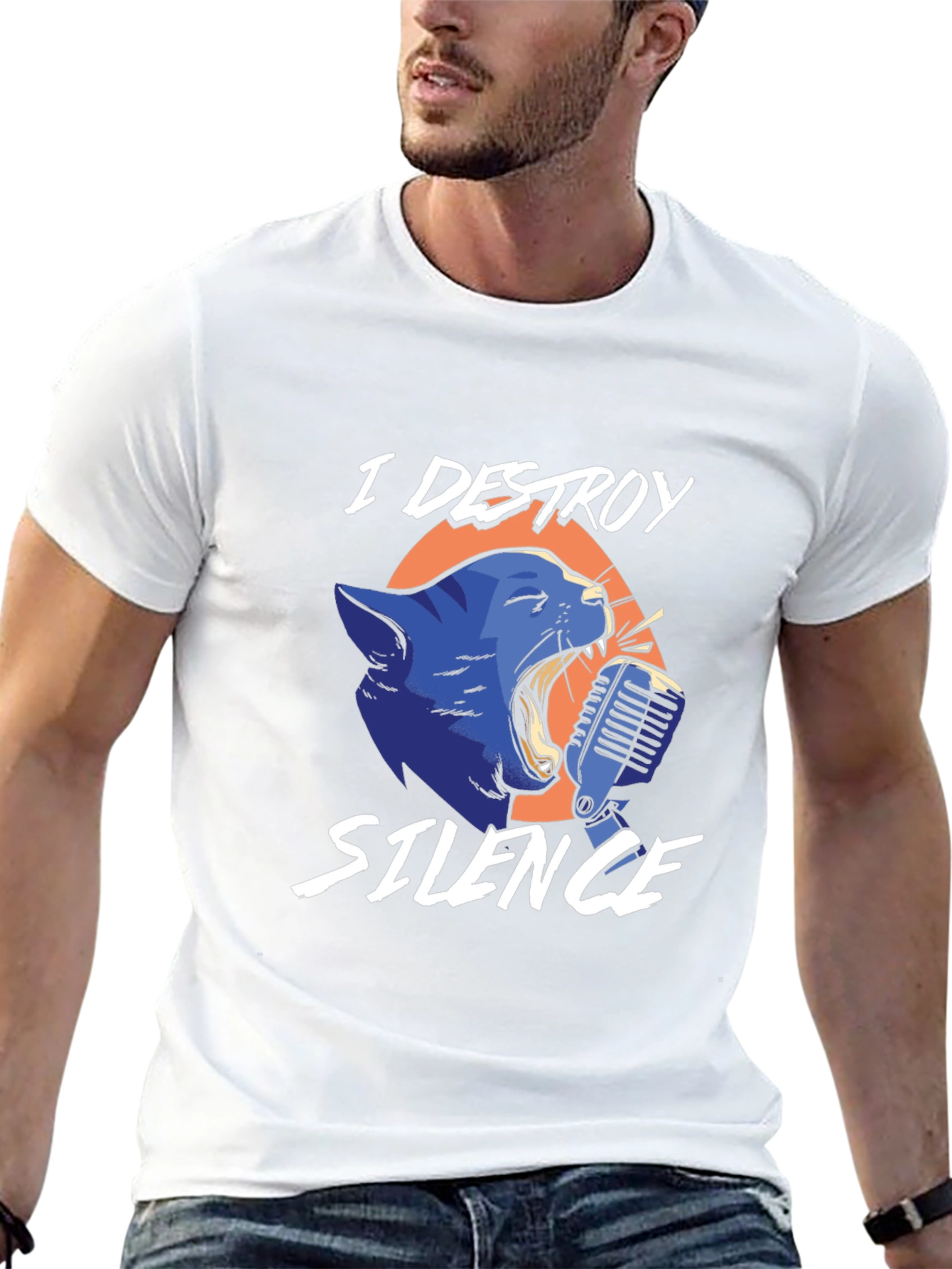 I Destroy Silence Cat T-Shirt