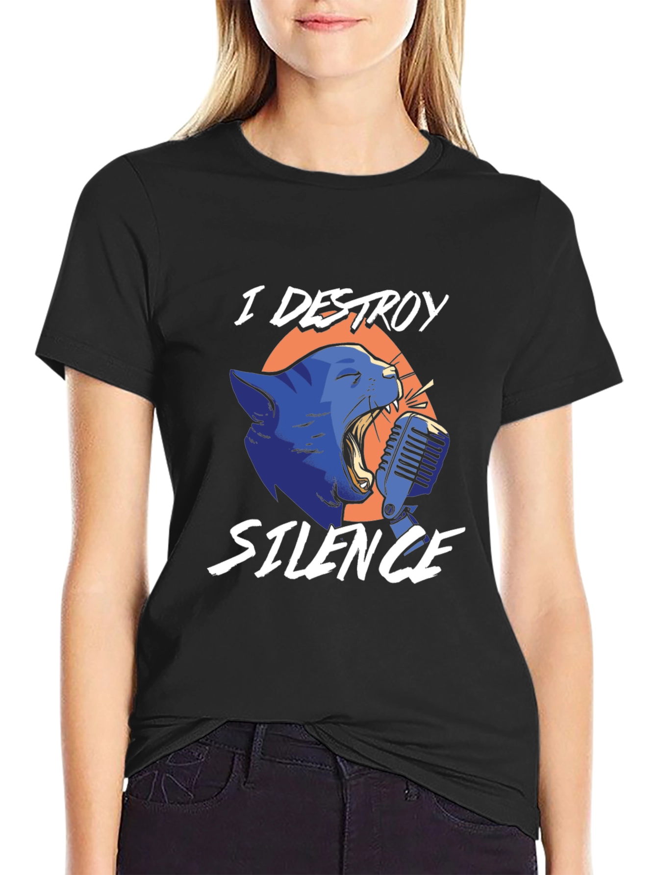 I Destroy Silence Cat T-Shirt
