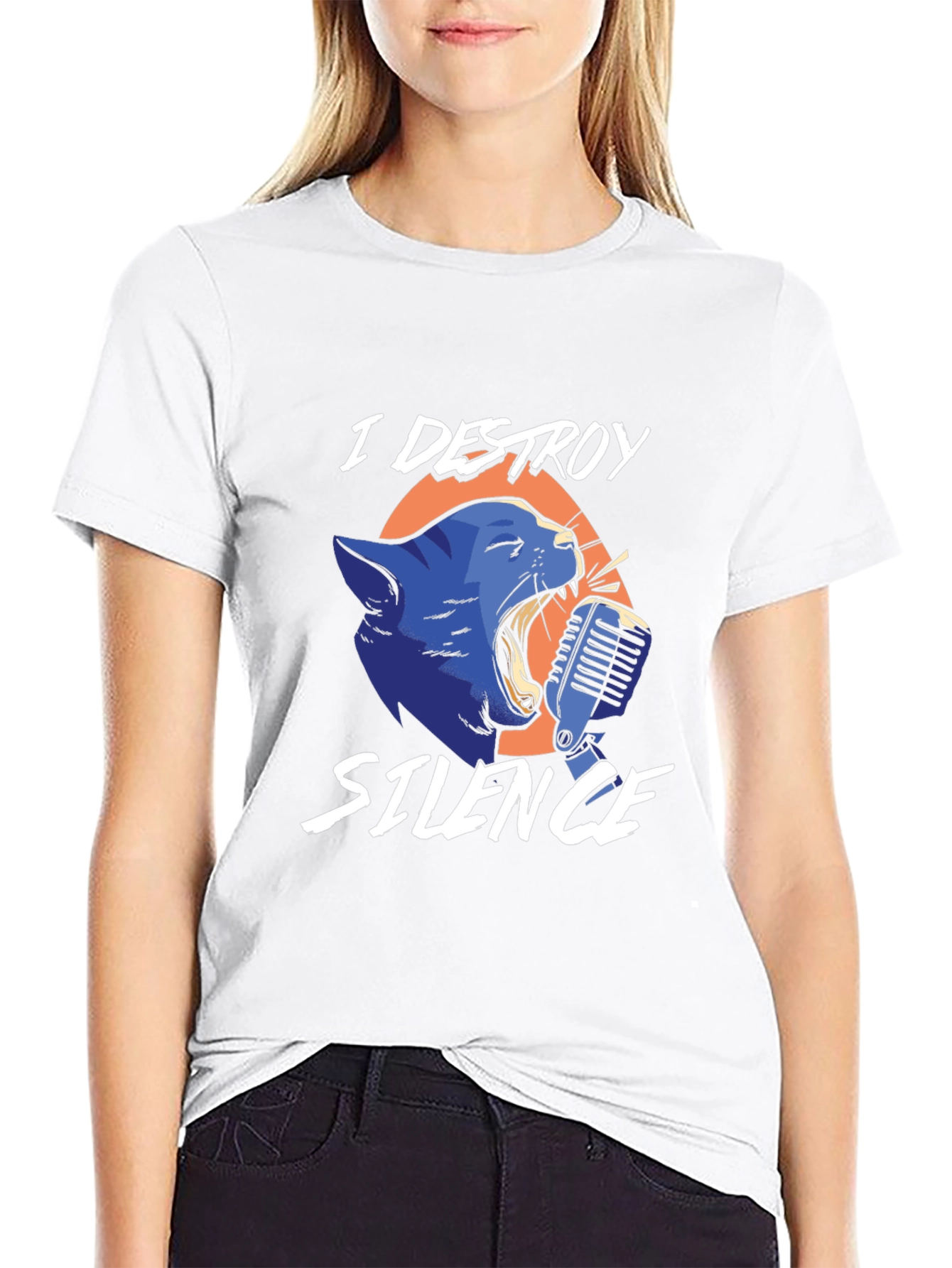 I Destroy Silence Cat T-Shirt