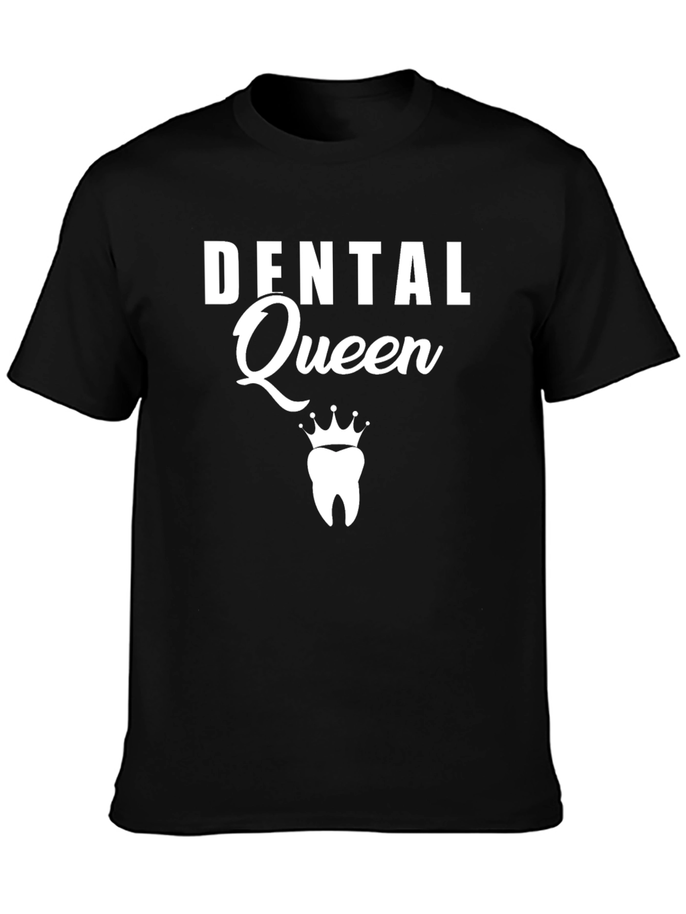 Dental Queen Graphic Tee - Black Cotton T-Shirt