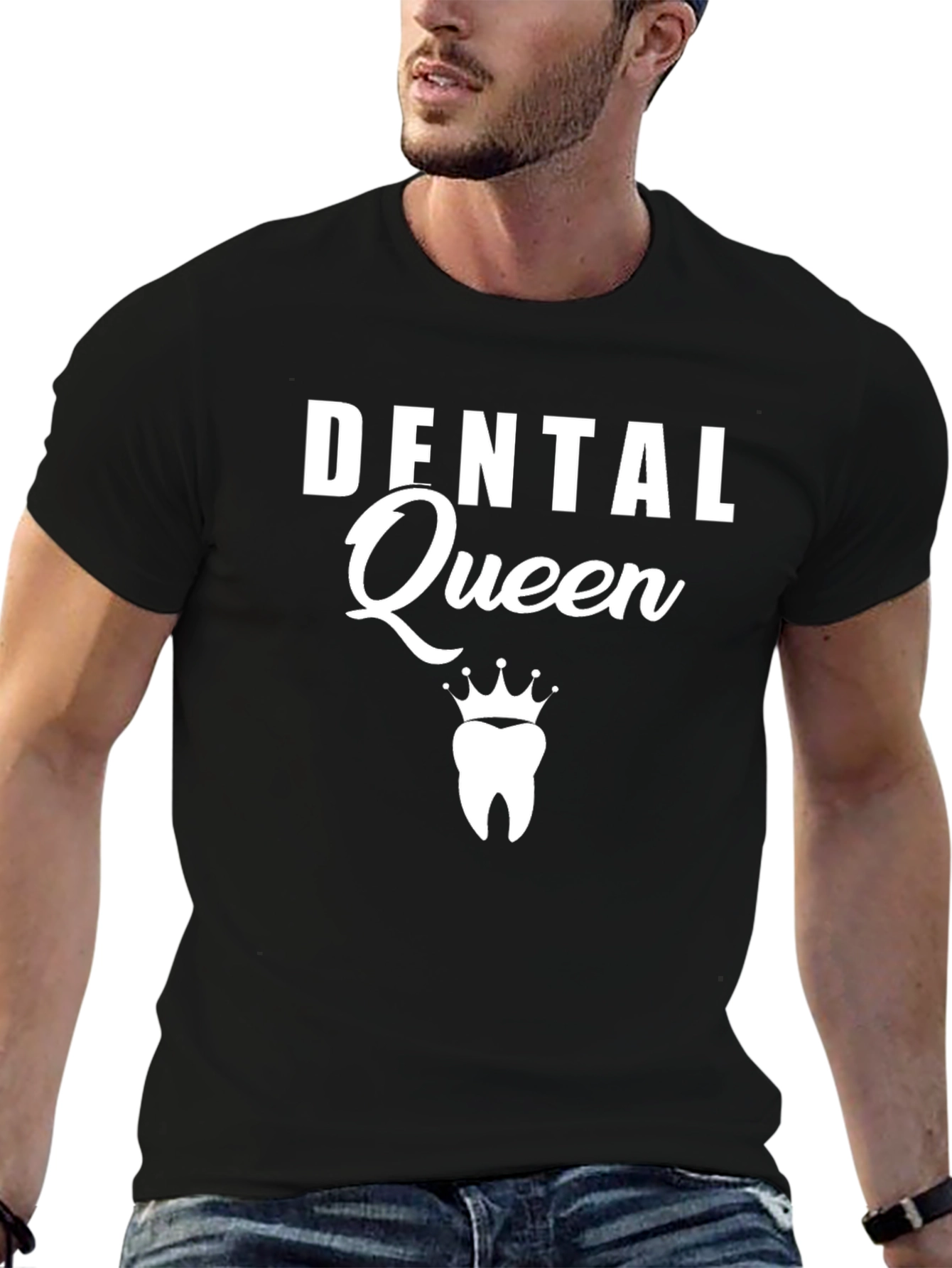 Dental Queen Graphic Tee - Black Cotton T-Shirt