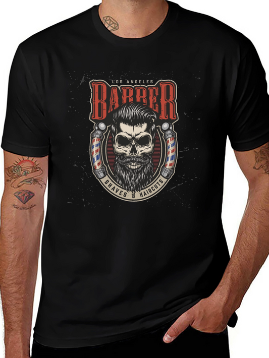 Los Angeles Barber Skull Graphic Tee