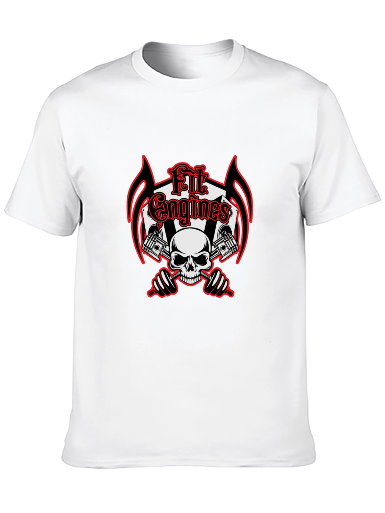 Fit Engines Skull & Dumbbells Graphic T-Shirt