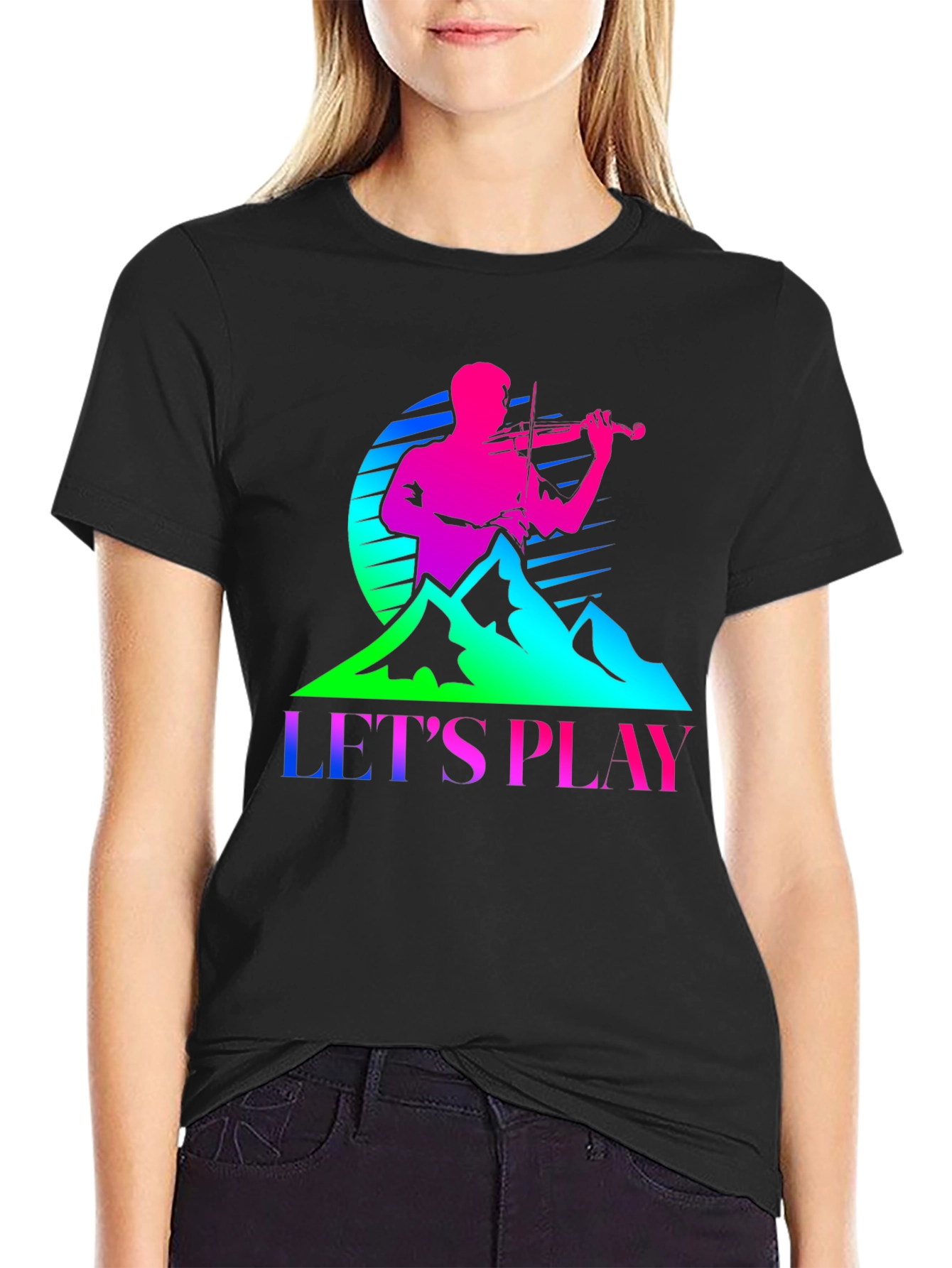 Lets Play Violin Sunset T-Shirt