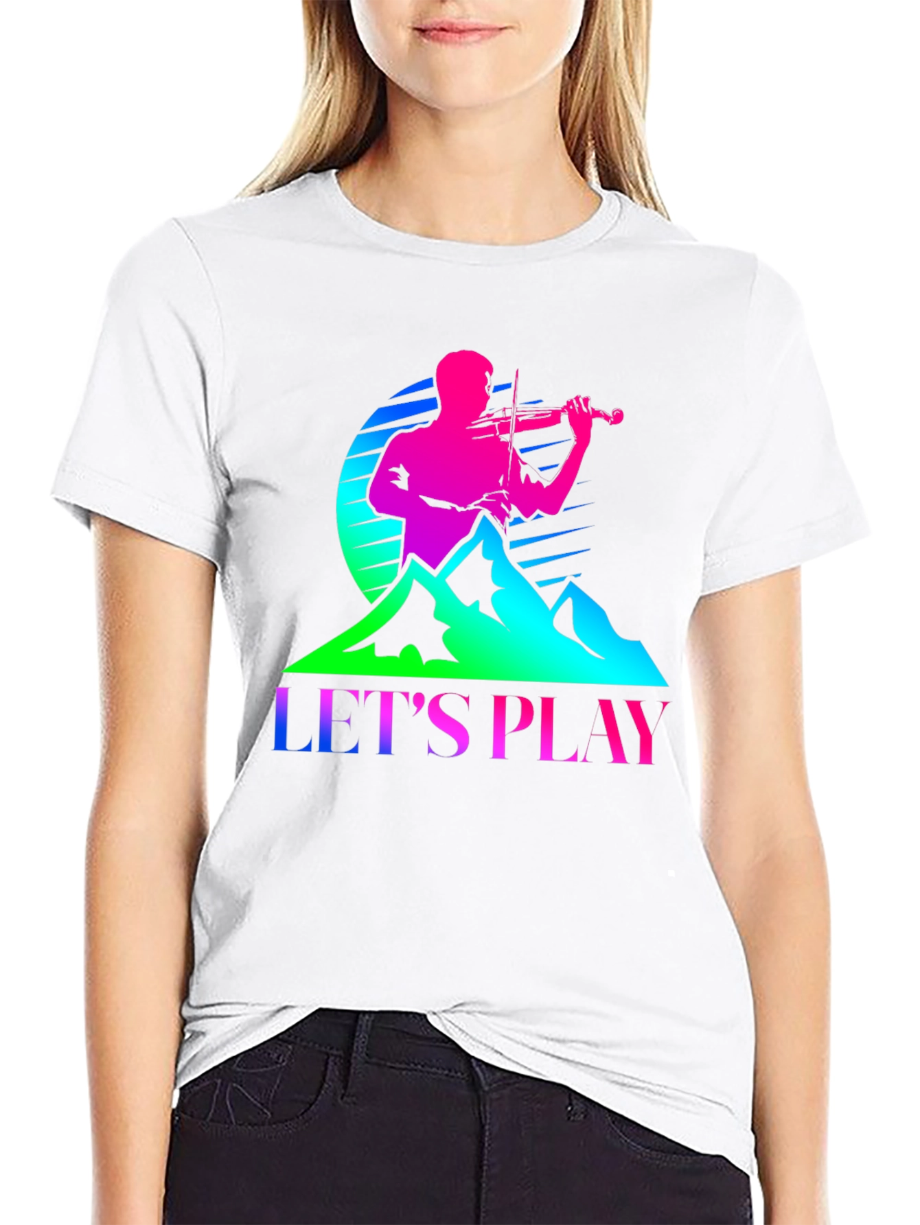Lets Play Violin Sunset T-Shirt